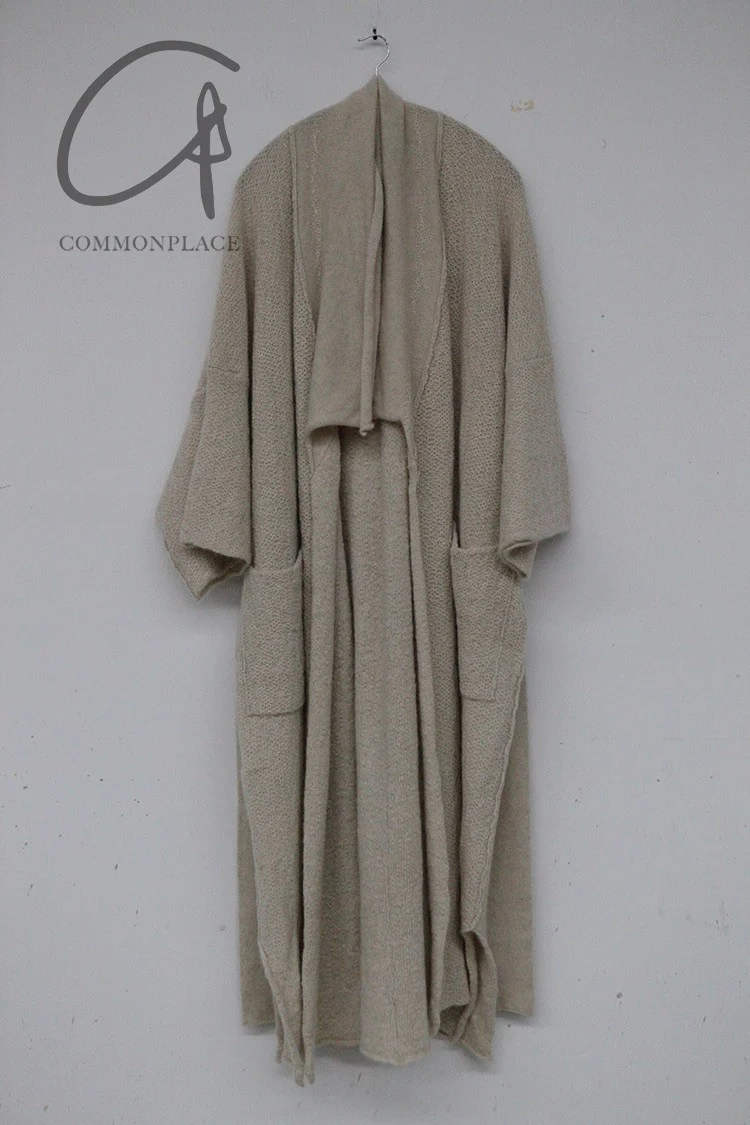 DanielAndresen Yak Wool Kimono Cardigan Belgium DA-CARNAITION-ECRU-CSHA Sand ECRU Long PDA13