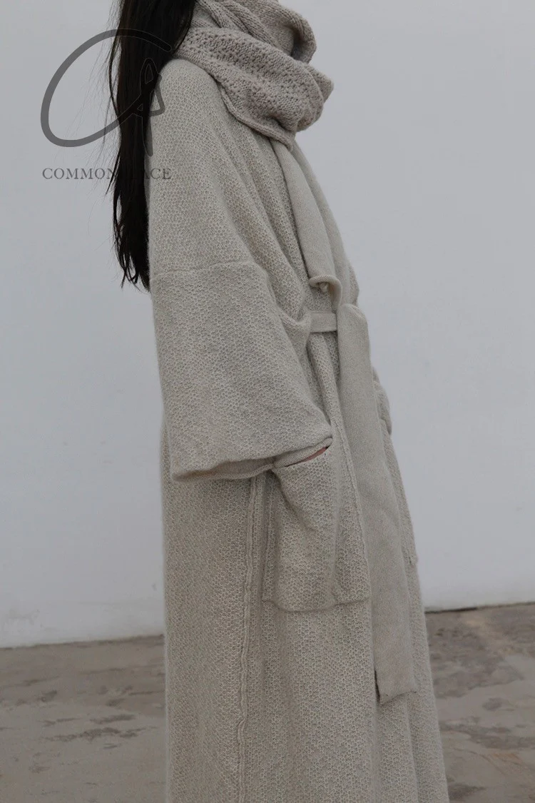 DanielAndresen Yak Wool Kimono Cardigan Belgium DA-CARNAITION-ECRU-CSHA Sand ECRU Long PDA13 - Image 13