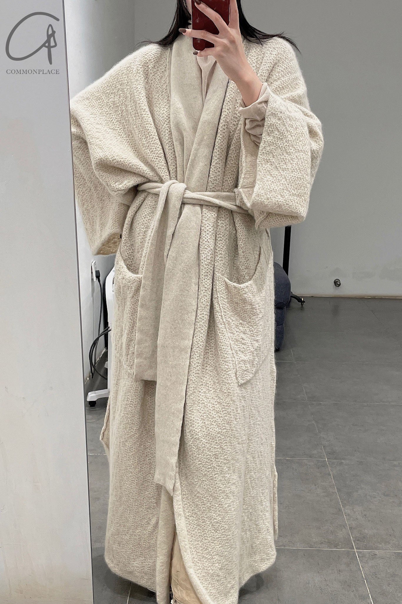 DanielAndresen Yak Wool Kimono Cardigan Belgium DA-CARNAITION-ECRU-CSHA Sand ECRU Long PDA13 - Image 15