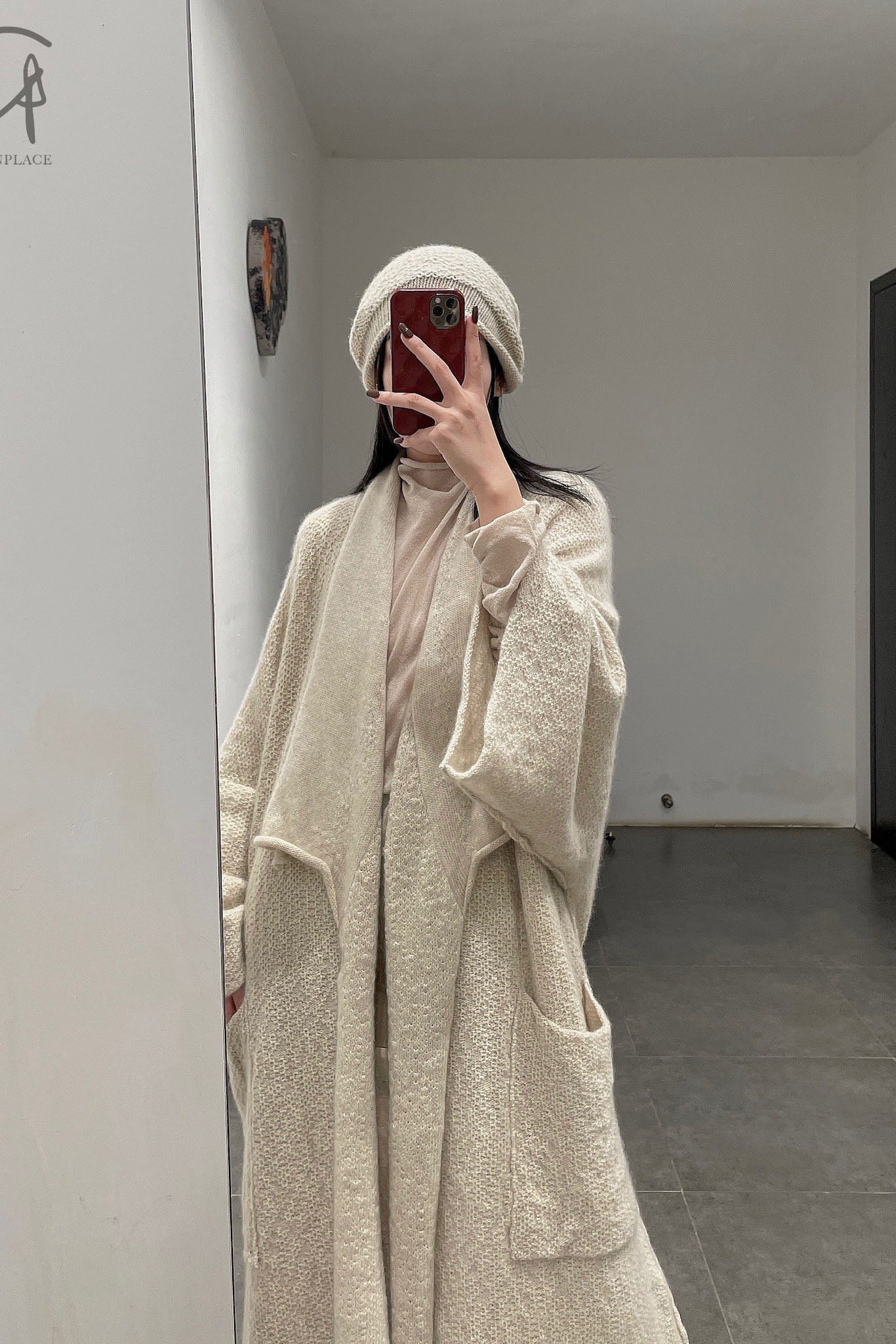 DanielAndresen Yak Wool Kimono Cardigan Belgium DA-CARNAITION-ECRU-CSHA Sand ECRU Long PDA13 - Image 19