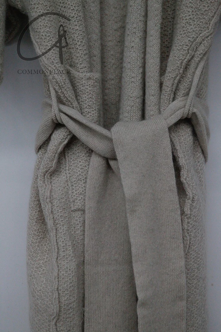 DanielAndresen Yak Wool Kimono Cardigan Belgium DA-CARNAITION-ECRU-CSHA Sand ECRU Long PDA13 - Image 4