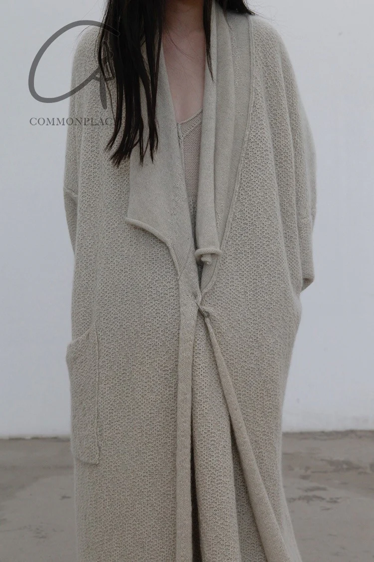 DanielAndresen Yak Wool Kimono Cardigan Belgium DA-CARNAITION-ECRU-CSHA Sand ECRU Long PDA13 - Image 9
