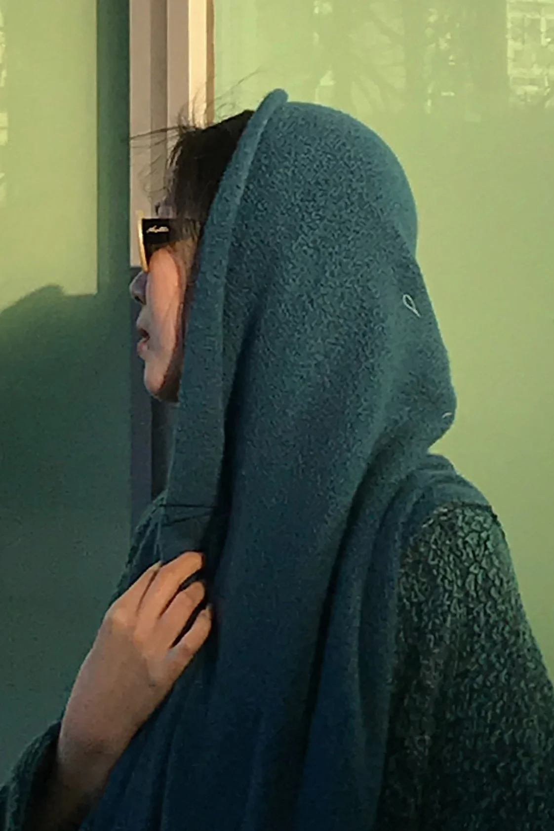 Daniel Andresen knitted scarf and kimono ERNIE PETROL - Image 8