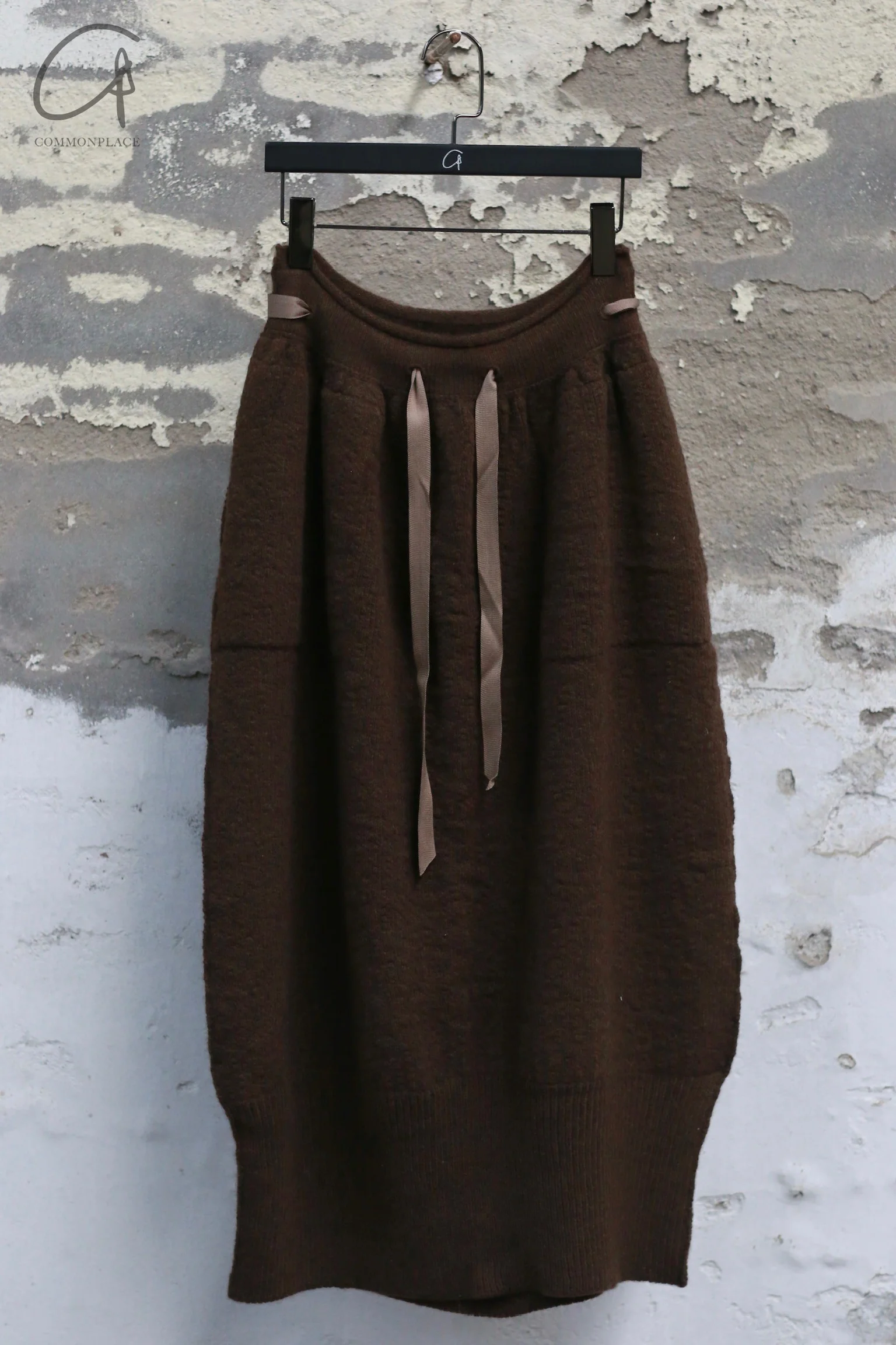 Daniel Andresen knitted skirt collection Belgian handmade DA-GARROW-CHOCOLAT 2 yak wool CHOCOLAT PDA7