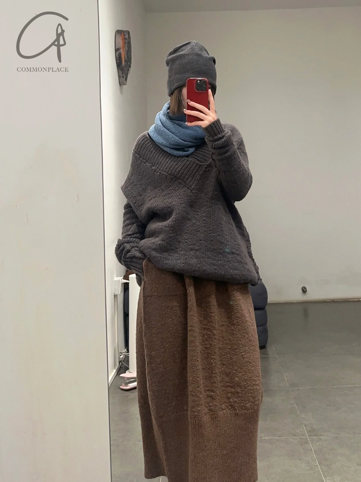 Daniel Andresen knitted skirt collection Belgian handmade DA-GARROW-CHOCOLAT 2 yak wool CHOCOLAT PDA7 - Image 10
