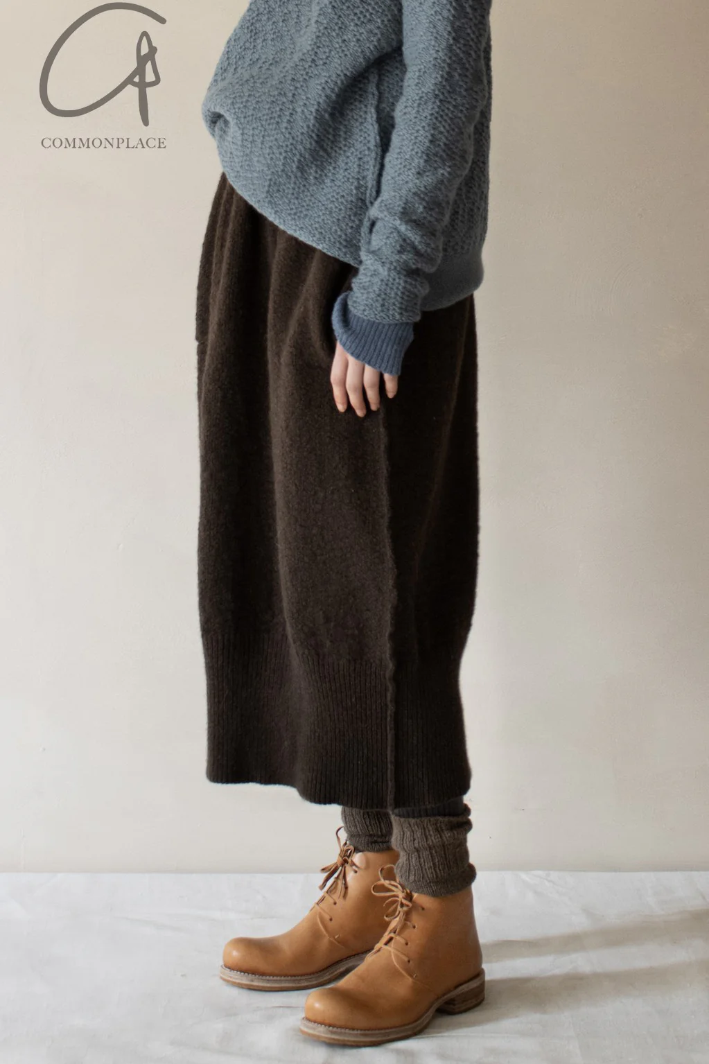 Daniel Andresen knitted skirt collection Belgian handmade DA-GARROW-CHOCOLAT 2 yak wool CHOCOLAT PDA7 - Image 6