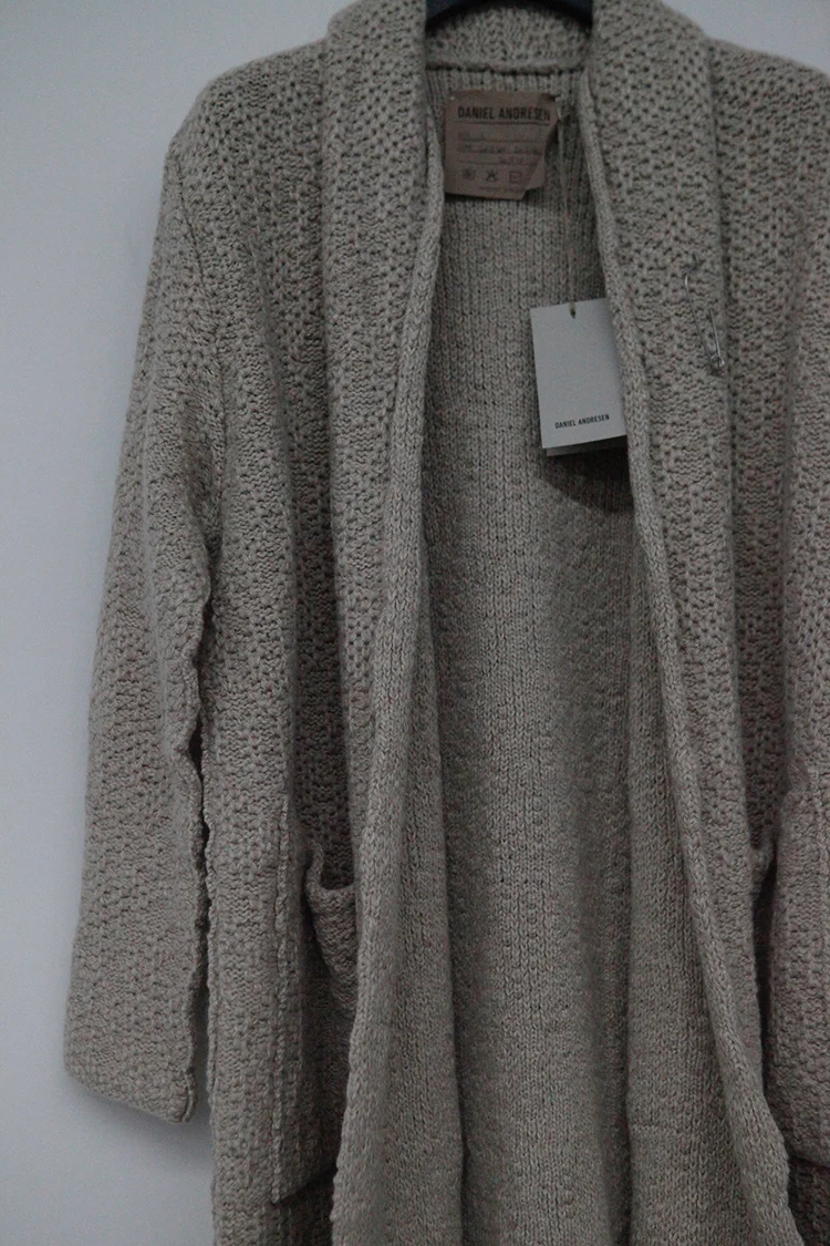 Daniel Andresen long knitted jacket GAURA ECRU 1 sand color (PDA8) - Image 2