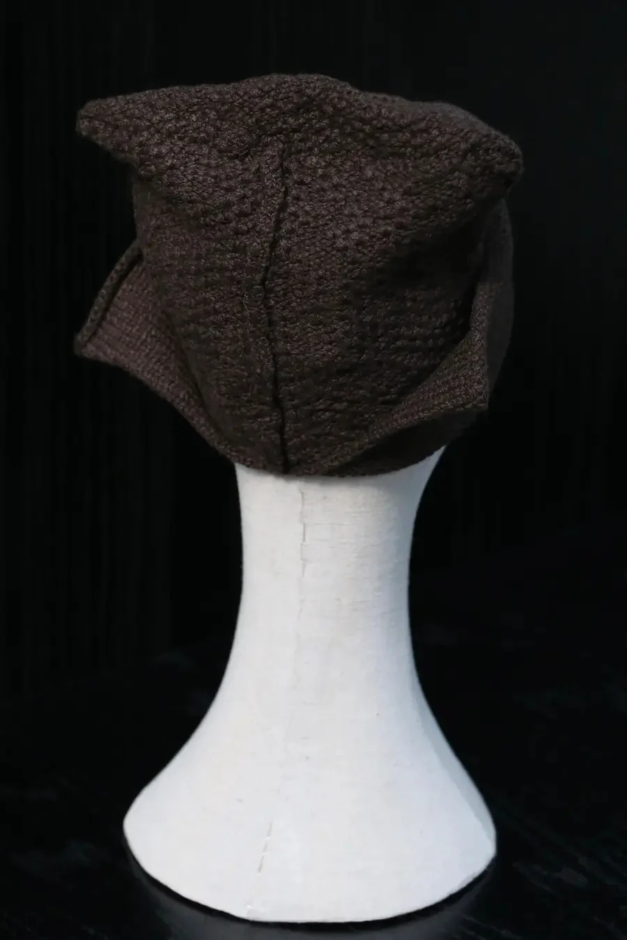 Daniel Andresen long ribbed peaked cap #31 (1 pure cashmere brown) (PDA100) - Image 3