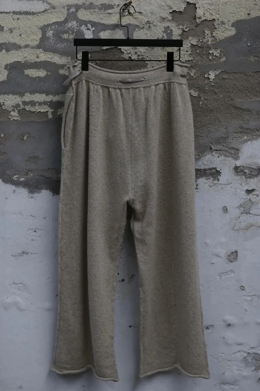 Daniel Andresen Pants Collection Belgian hand knitted DA-23SS BLEUET-MI Yak wool Beige 3 PDA88 - Image 4