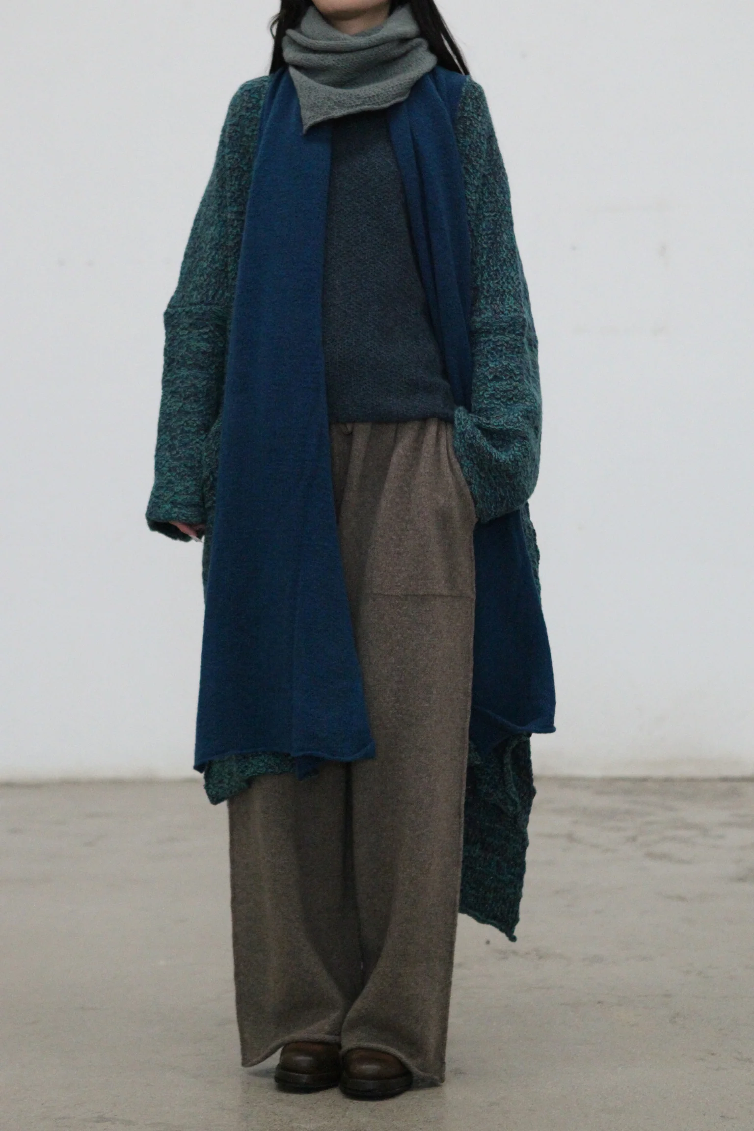 Daniel Andresen scarf AARON cyan PDA15 pure cashmere - Image 6