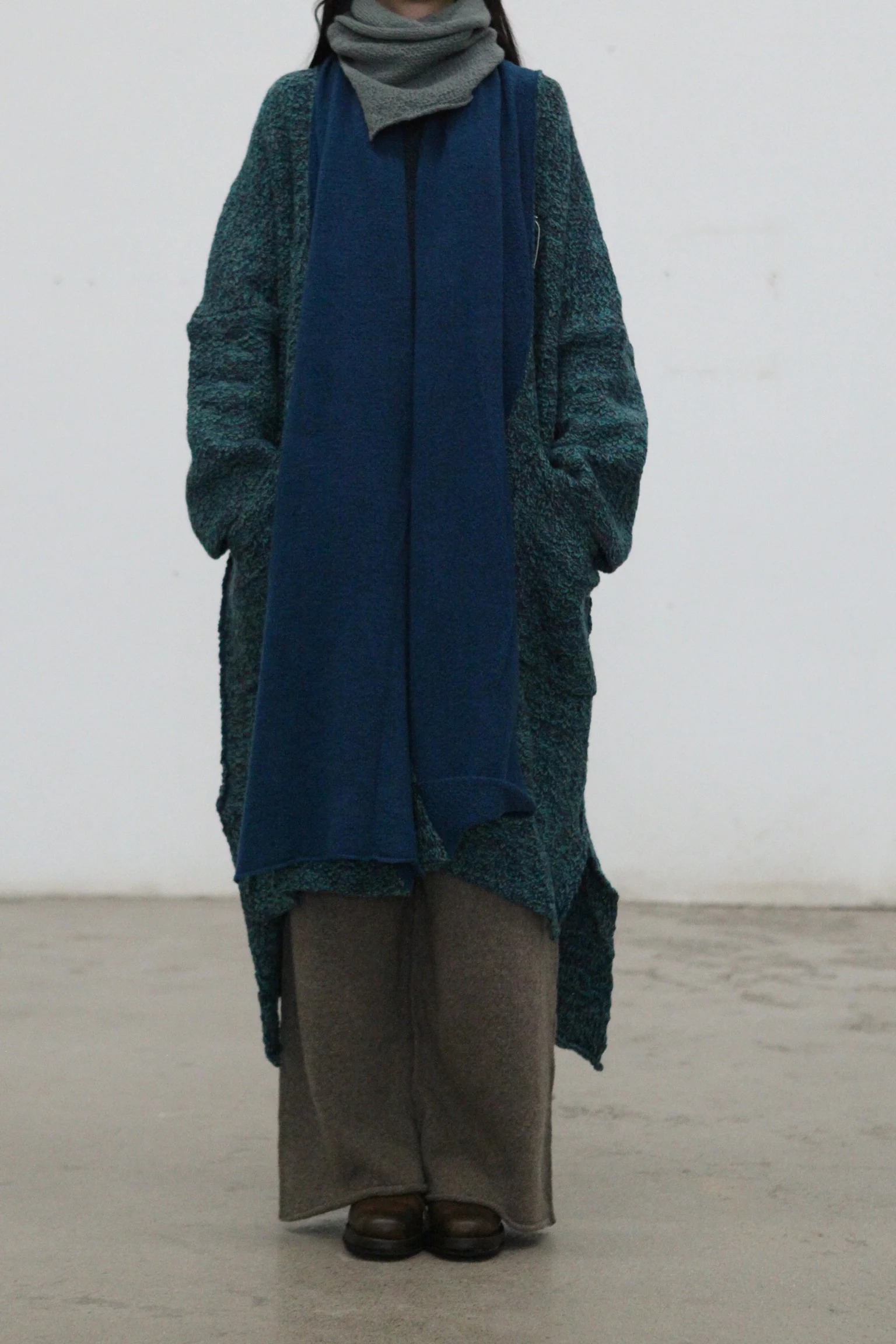 Daniel Andresen scarf AARON cyan PDA15 pure cashmere - Image 7