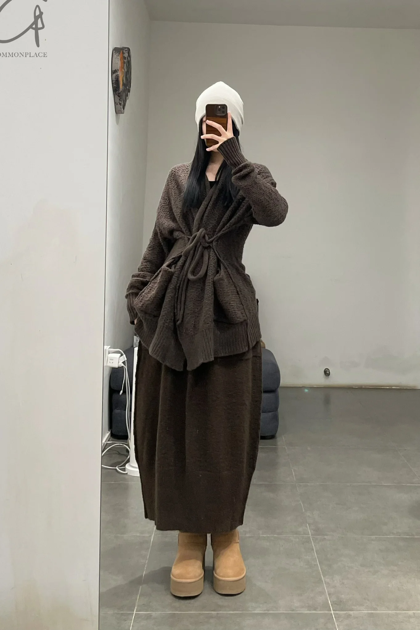Daniel Andresen Thick Loose Wrap Cardigan ARAL Chocolate PDA11 - Image 14