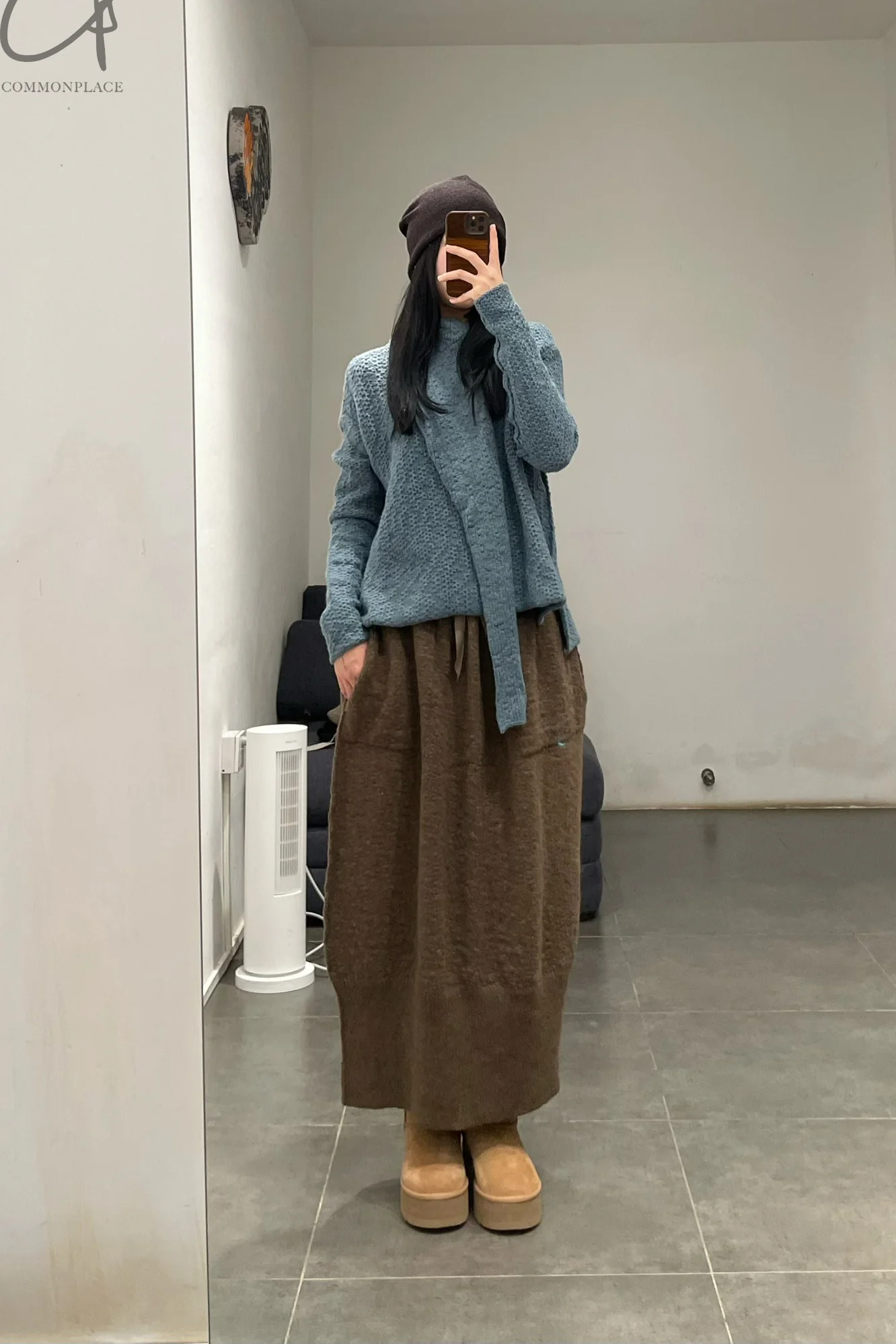 Daniel Andresen thick wrap pullover AMISK dark teal PDA12 - Image 5