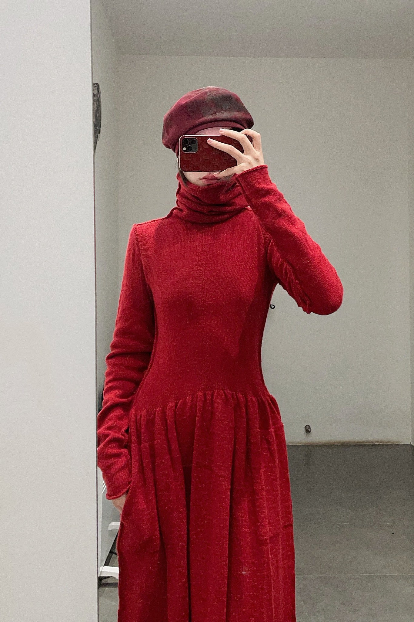 Daniel Andresen turtleneck long skirt Cleo red - Image 12