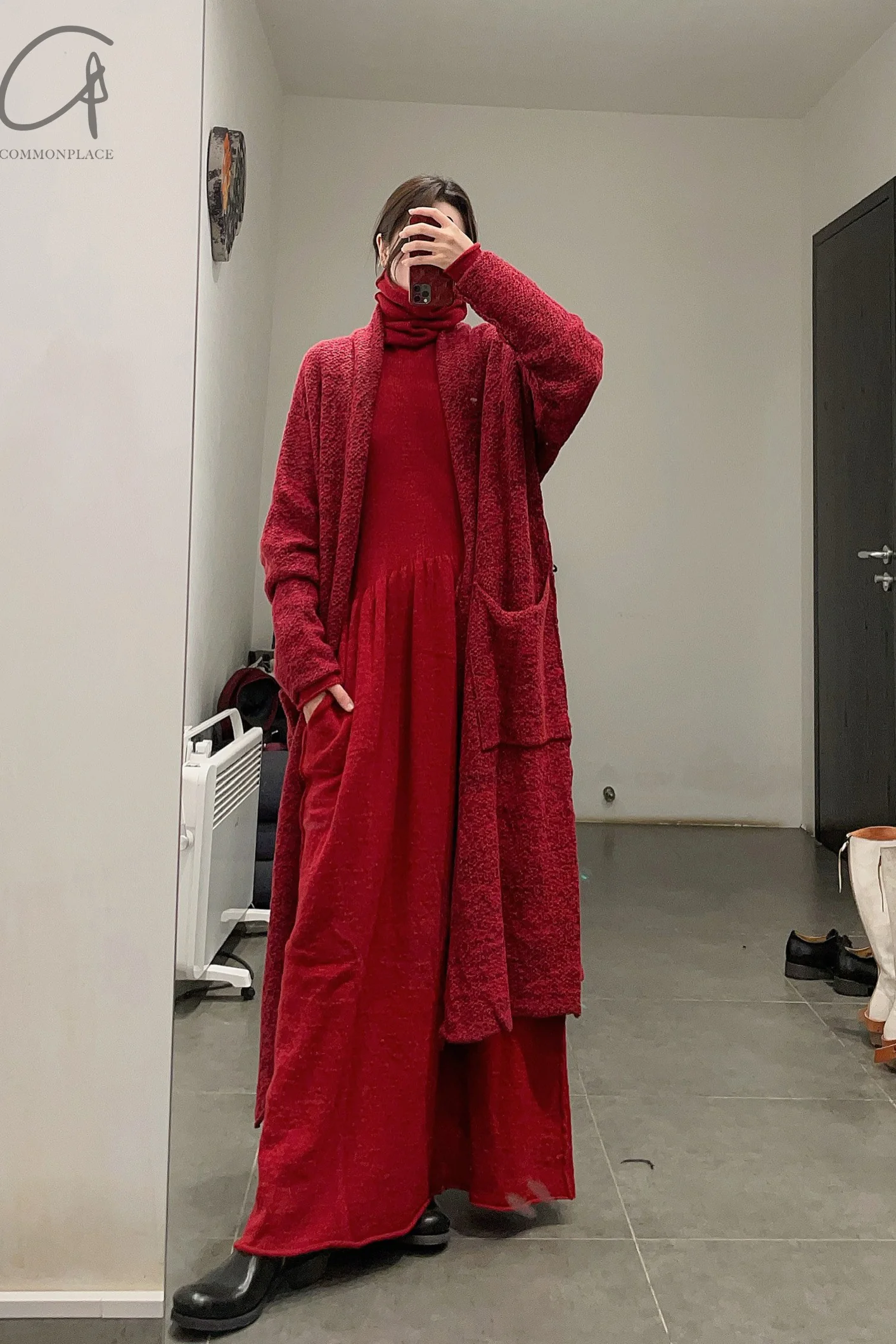 Daniel Andresen turtleneck long skirt Cleo red - Image 17