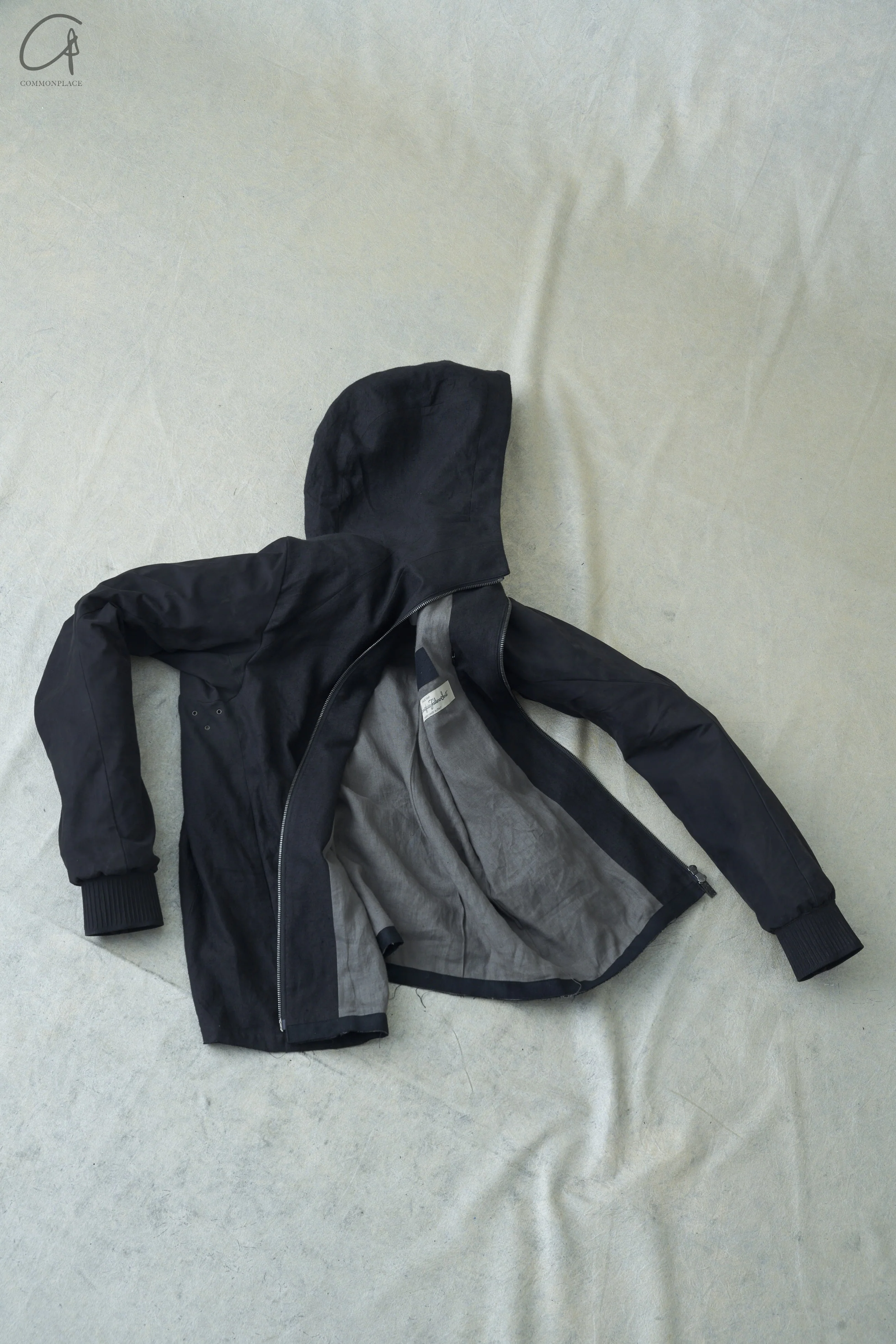 DEVOA 24 spring and summer calfskin sleeve woven jacket LEF-USCH black - Image 10