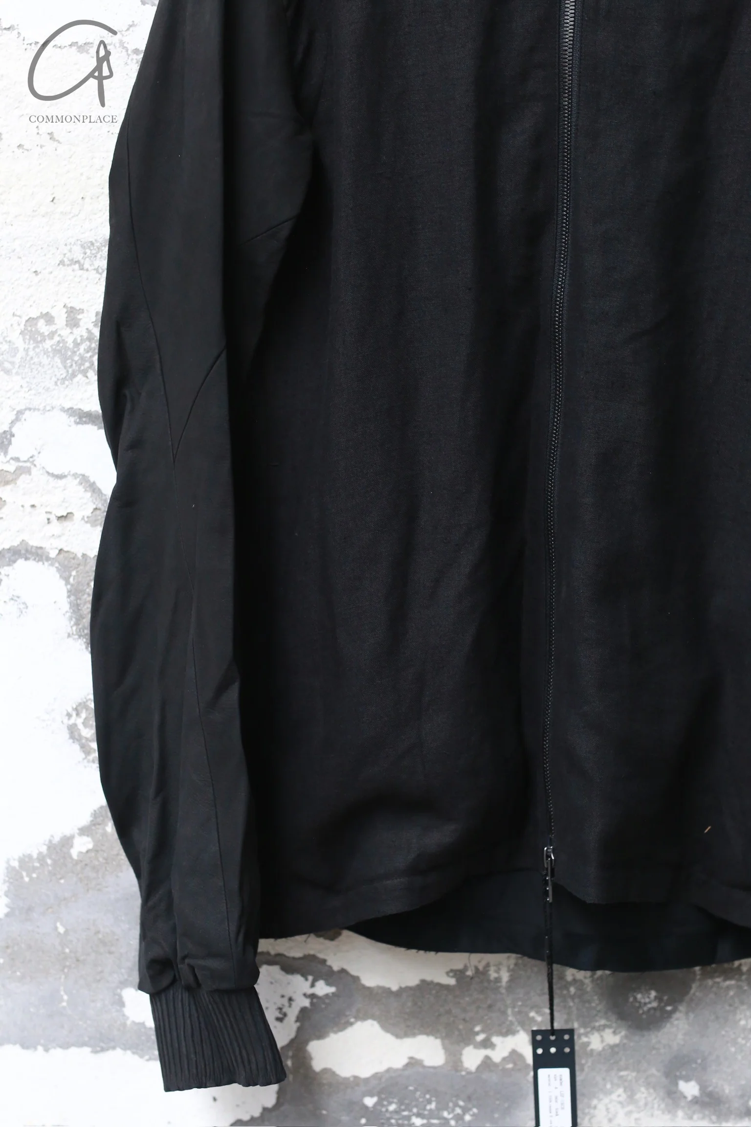 DEVOA 24 spring and summer calfskin sleeve woven jacket LEF-USCH black - Image 7