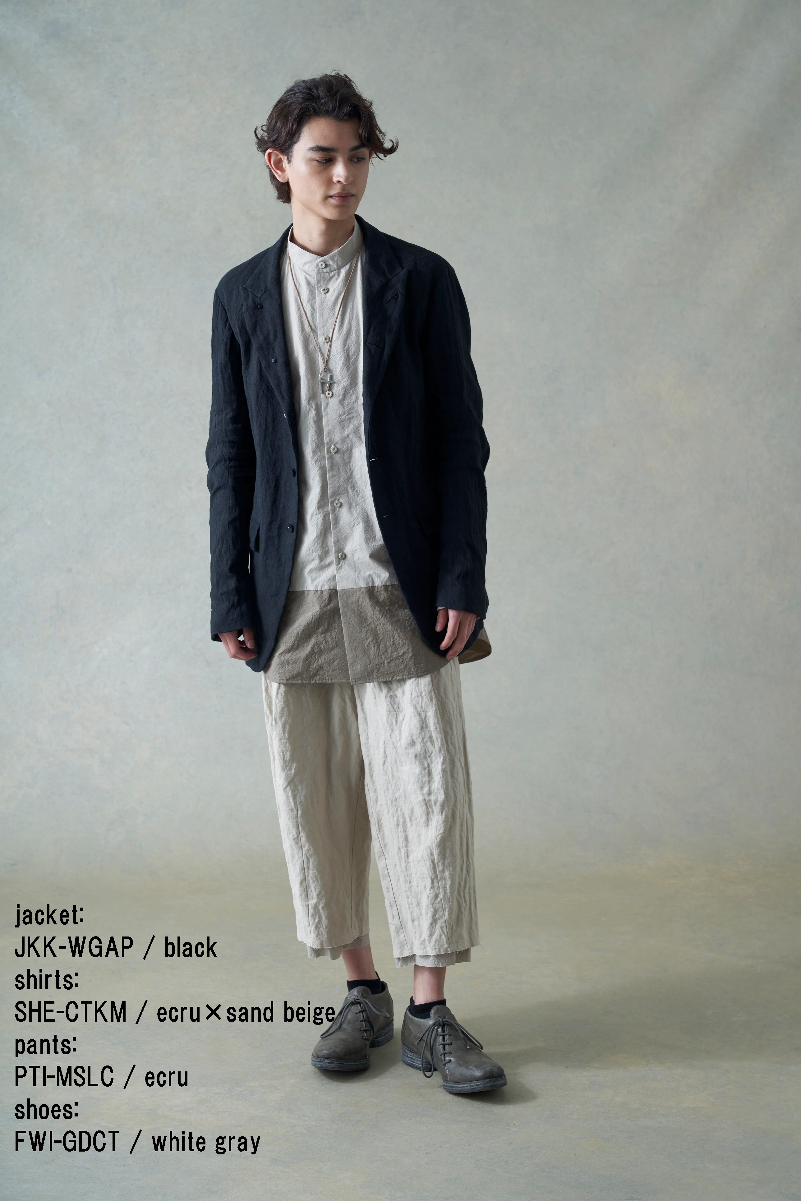 DEVOA 24 spring and summer linen woven suit JKK-WGAP black - Image 16