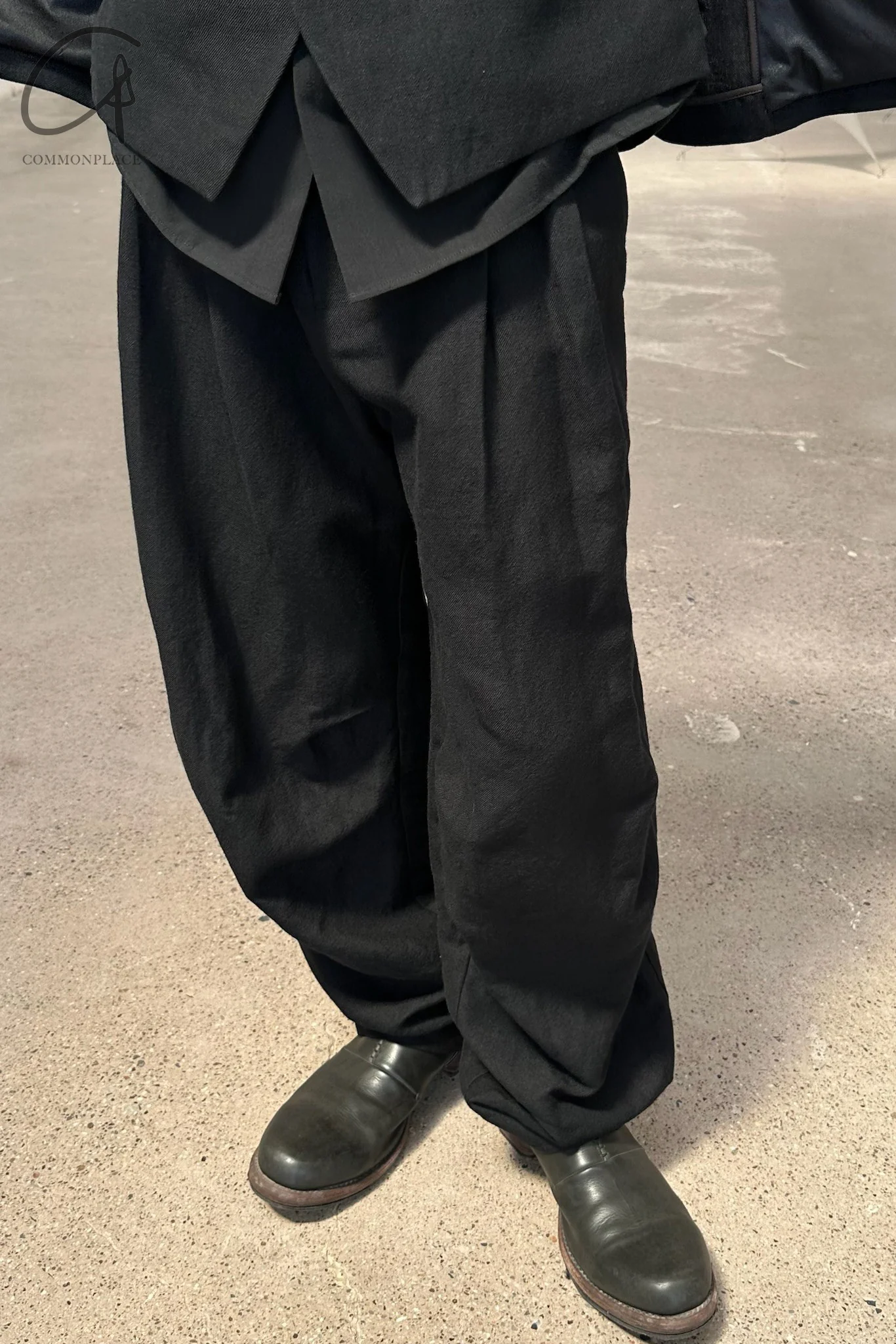 DEVOA 24 spring and summer wool and linen woven trousers PTE-LWNP black - Image 8