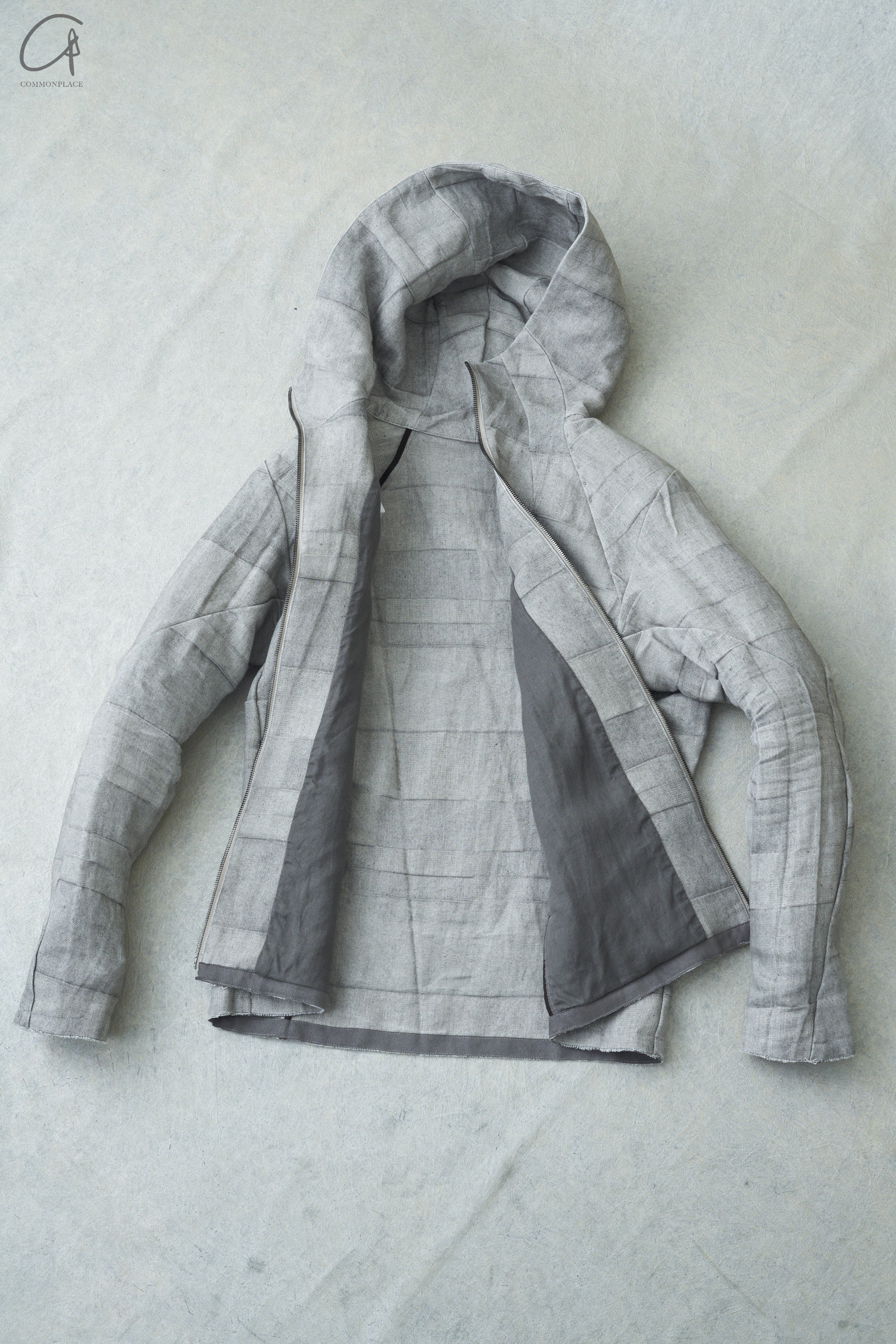 DEVOA 24 spring and summer zipper hooded jacket FJE-WLAF white gray - Image 10