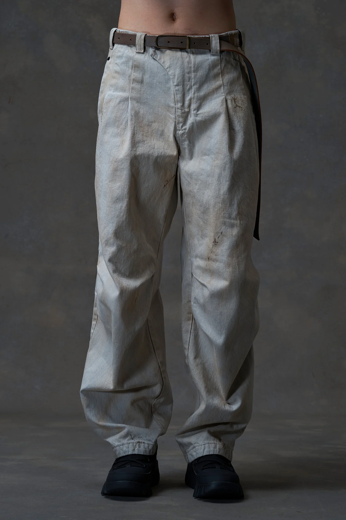 DEVOA 25 Spring/Summer Loose Dyed Pants DVA-PTJ-DHBB-WHITE GRAY - Image 6