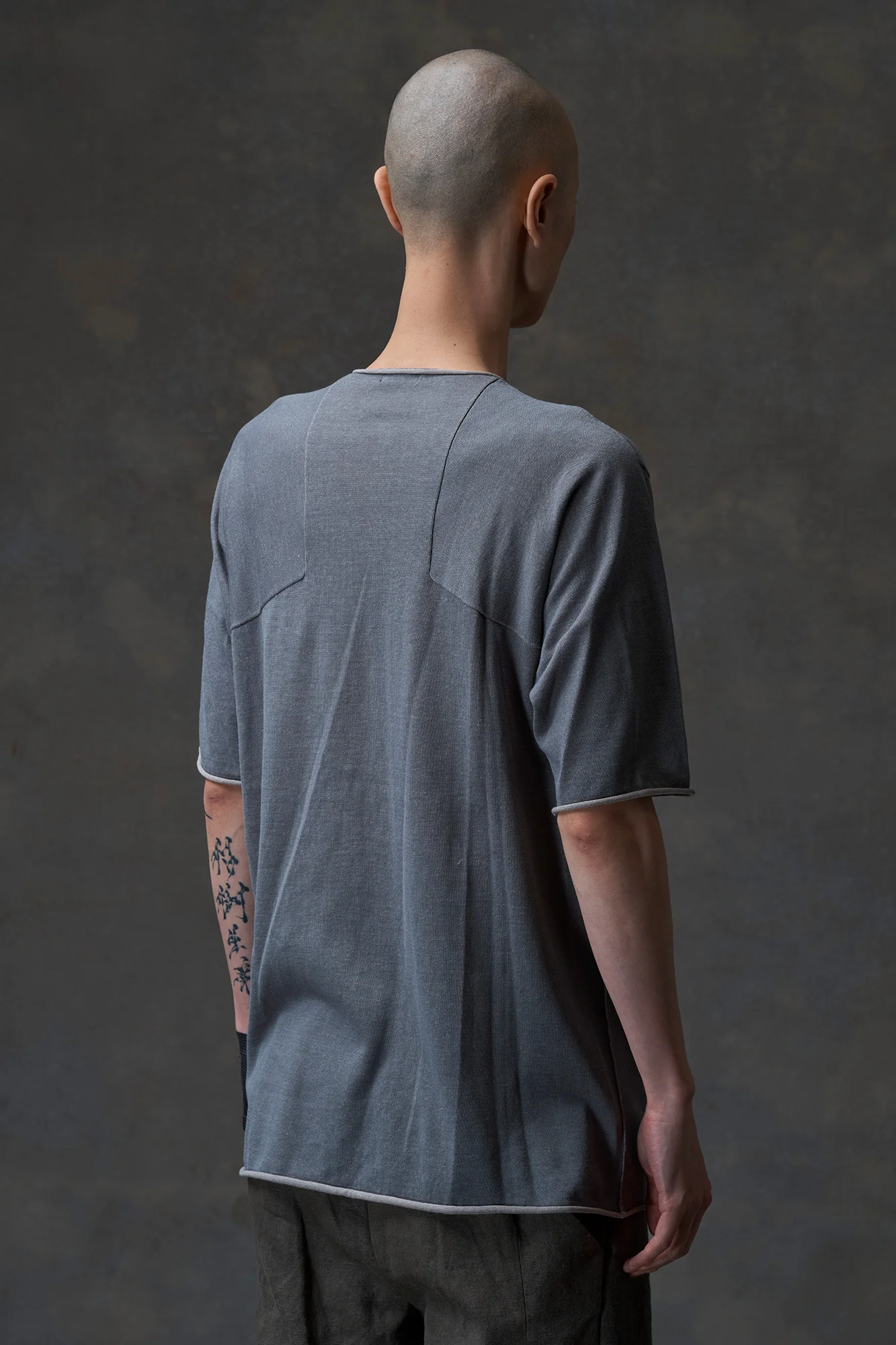 DEVOA 25 Spring/Summer Round Neck Curled Short Sleeve T-Shirt Series Japan DVA-SKT-BPCH-BLUE GRAY - Image 8