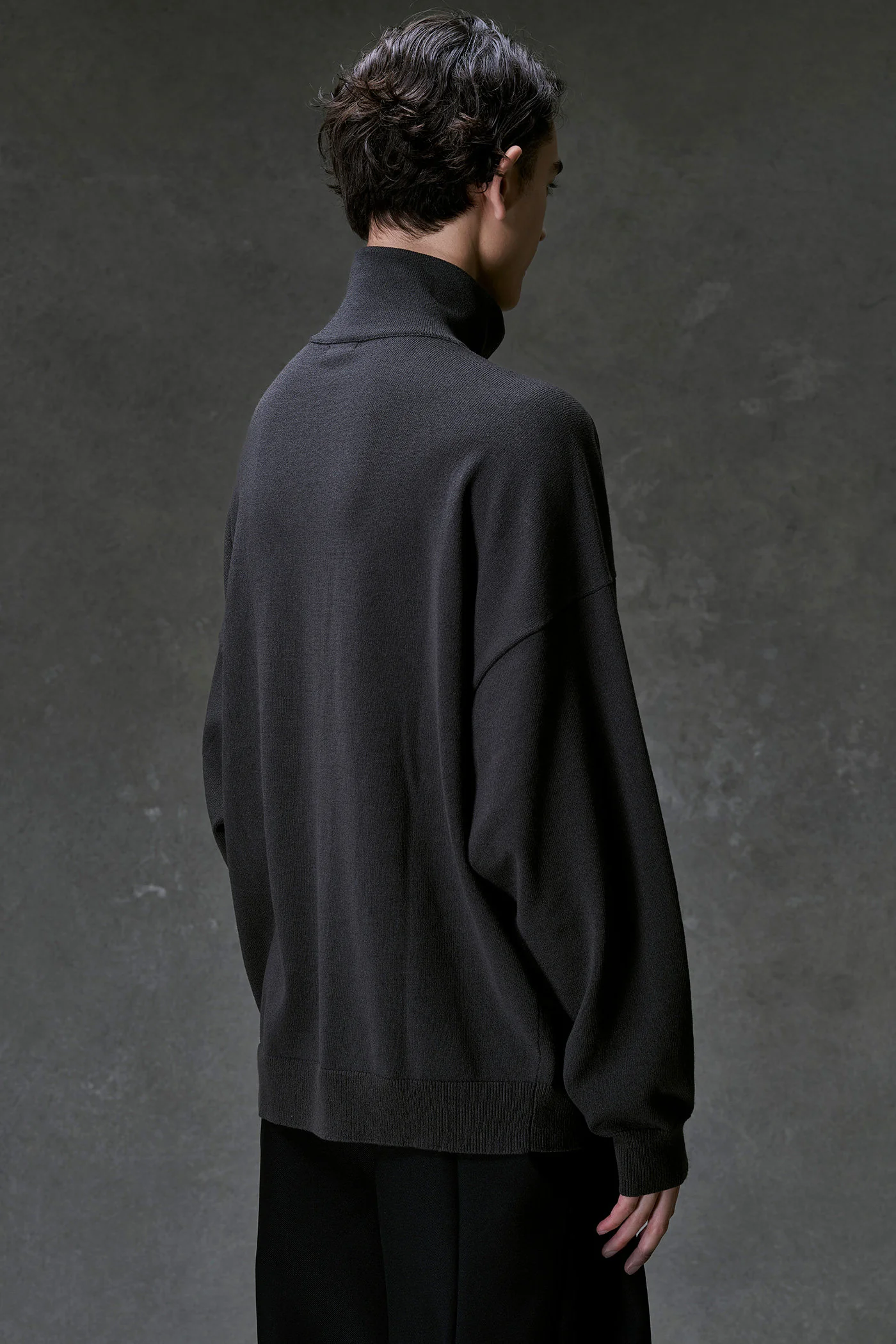 DEVOA 26SS Button-up Turtleneck Knit Sweater DVA-KTS-BPSH-STEEL GRAY - Image 3