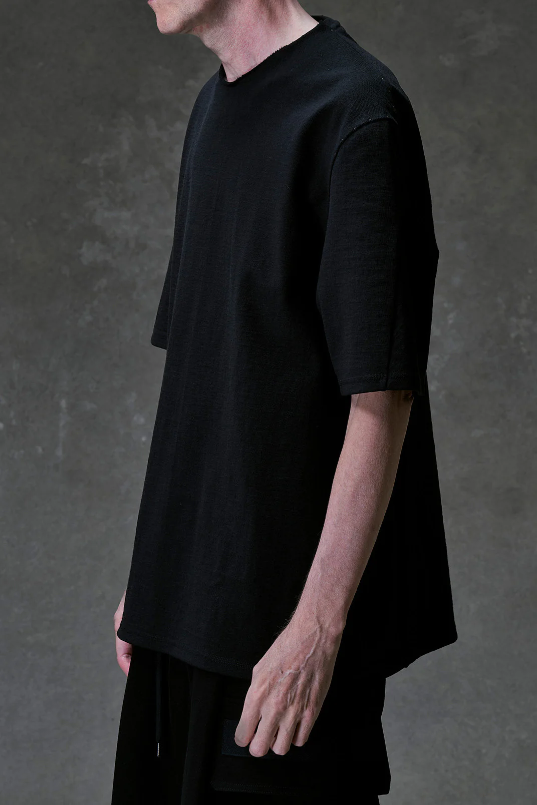 DEVOA 26SS Circular Knit Short-Sleeve T-Shirt, Stiff and Resilient, Japanese Style (DVA-CSC-WTC1-CHARCOAL) - Image 2