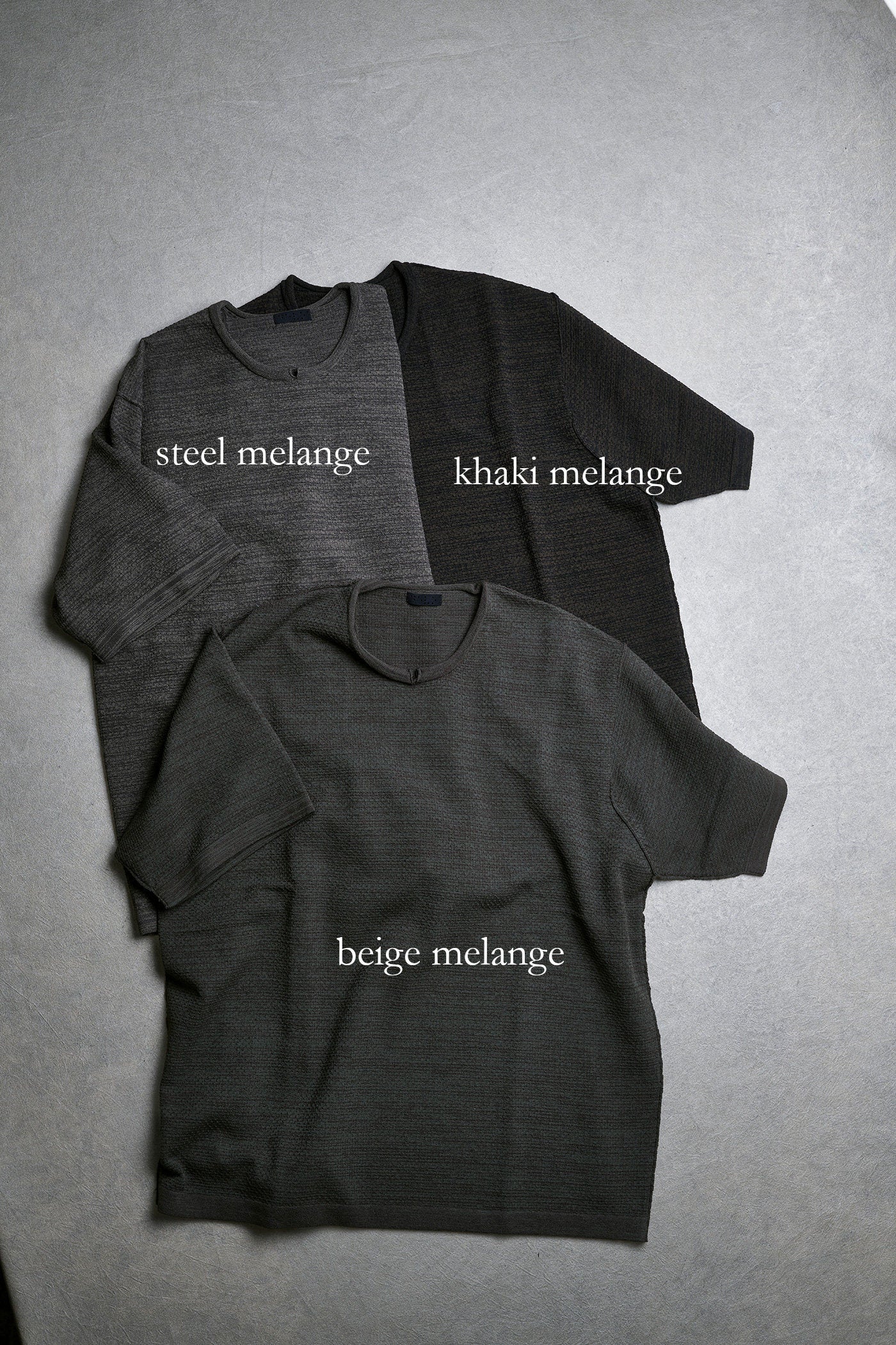 DEVOA 26SS Crew Neck Short Sleeve T-Shirt, Japan DVA-KTS-BPM1-KHAKI MELANGE - Image 5