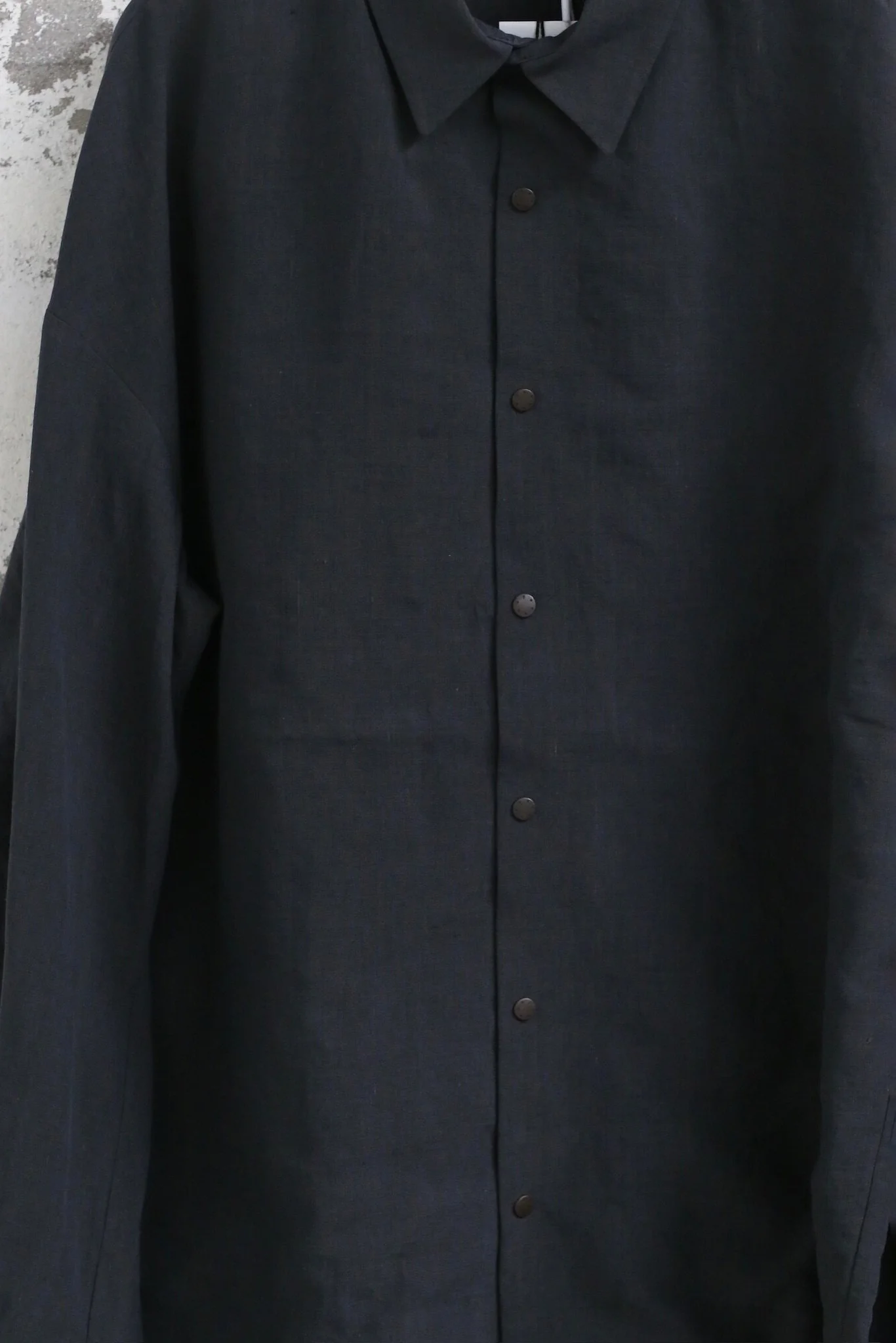 DEVOA 26SS Long-Sleeve Shirt, Linen, Silk, Cotton, Comfortable, Japanese Style. DVA-SHJ-VWLF-VINTAGE BLUE - Image 2