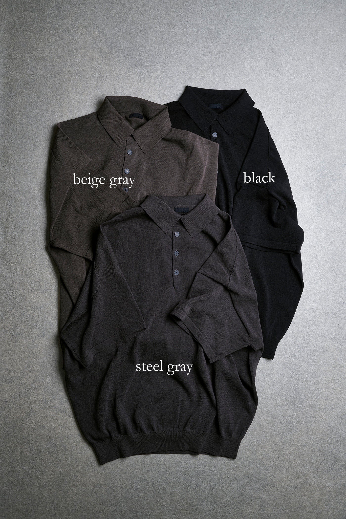 DEVOA 26SS POLO style knitted short-sleeved T-shirt DVA-KTS-BRP1-STEEL GRAY - Image 8