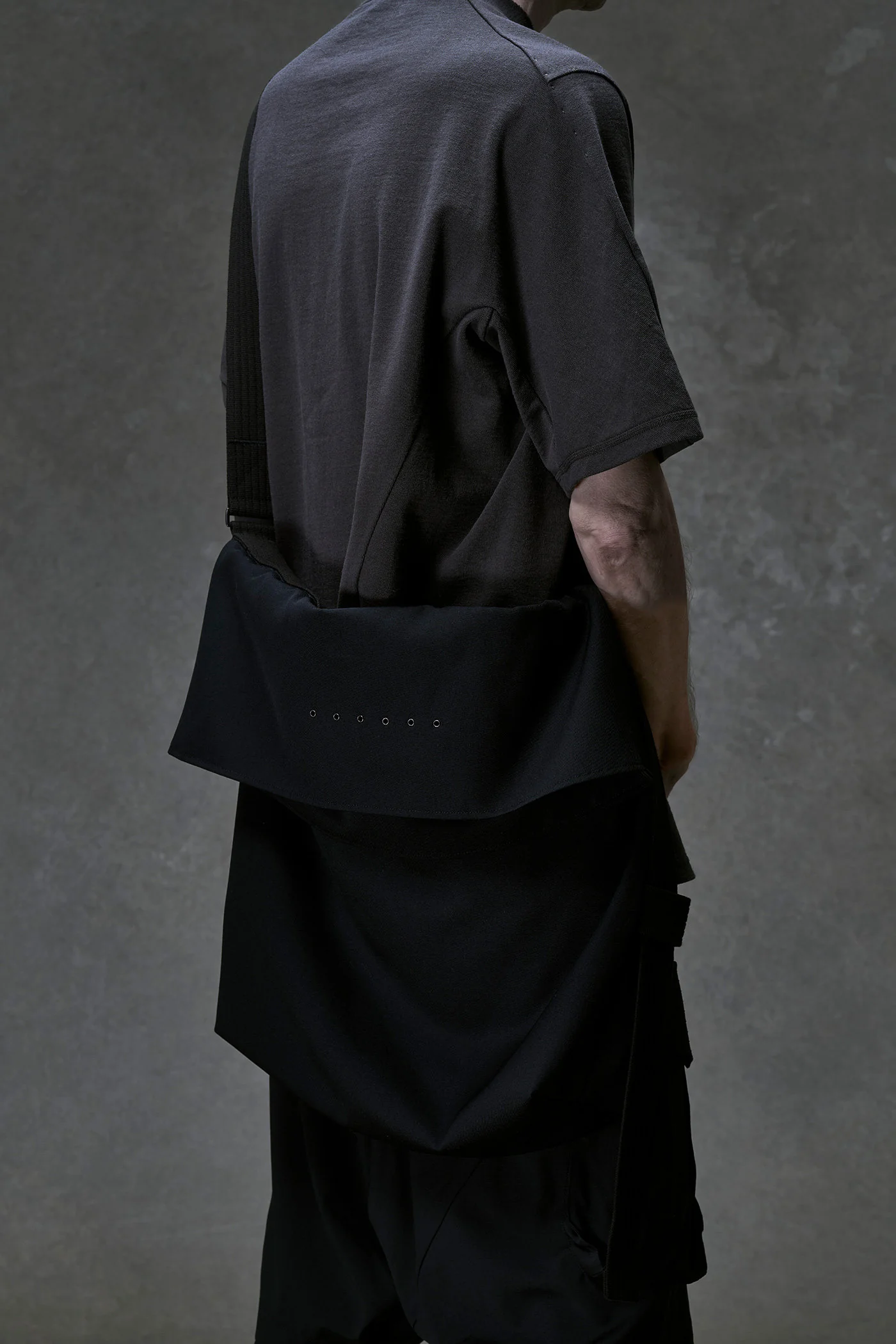 DEVOA 26SS Wool Twill/Hand-woven Linen Shoulder Backpack DVA-DBI-MSBF-WOOL BLACK - Image 6