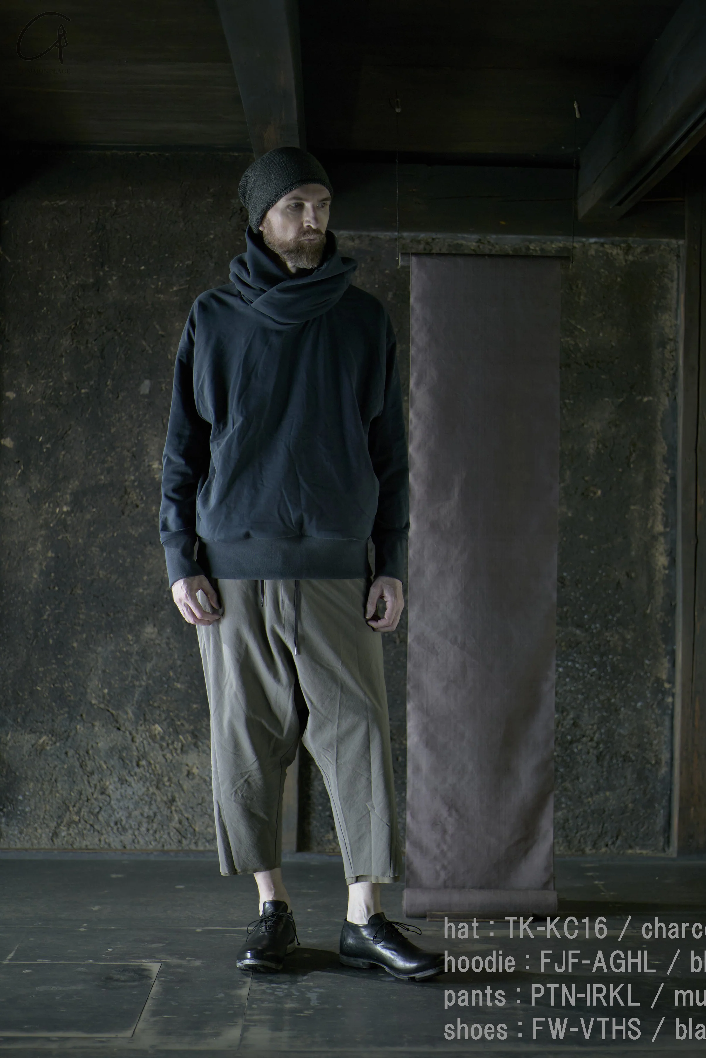 Devoa pure cotton hooded pullover sweatshirt 23 spring and summer Japan DVA-FJF-AGHL-LANHUI blue-gray - Image 6