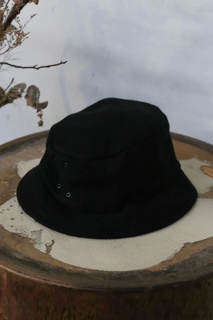 DEVOA Cashmere Linen Cap DC-AFH Black