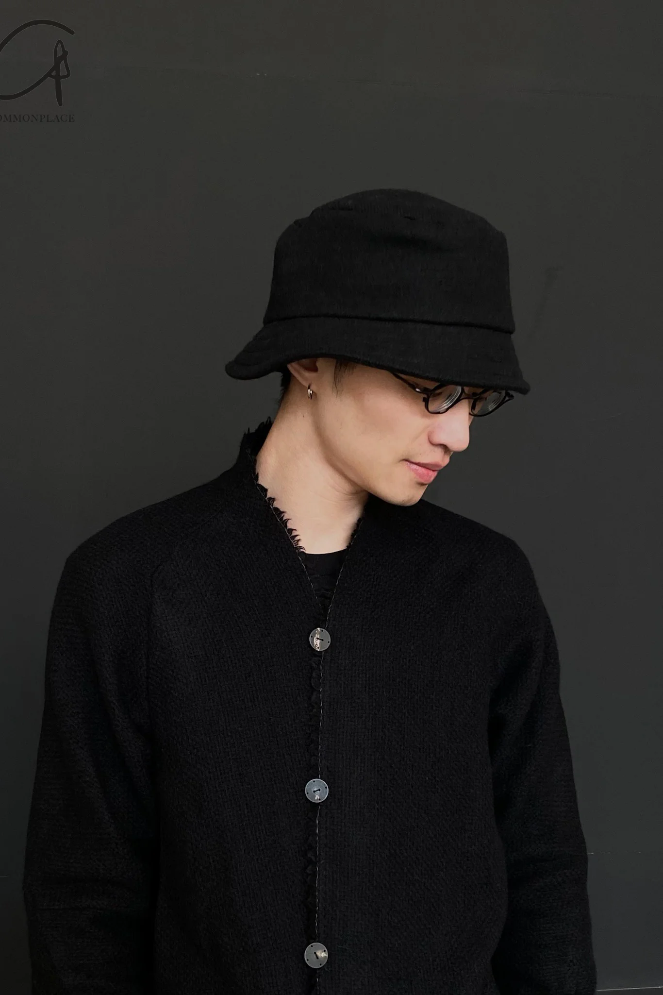 DEVOA Cashmere Linen Cap DC-AFH Black - Image 4