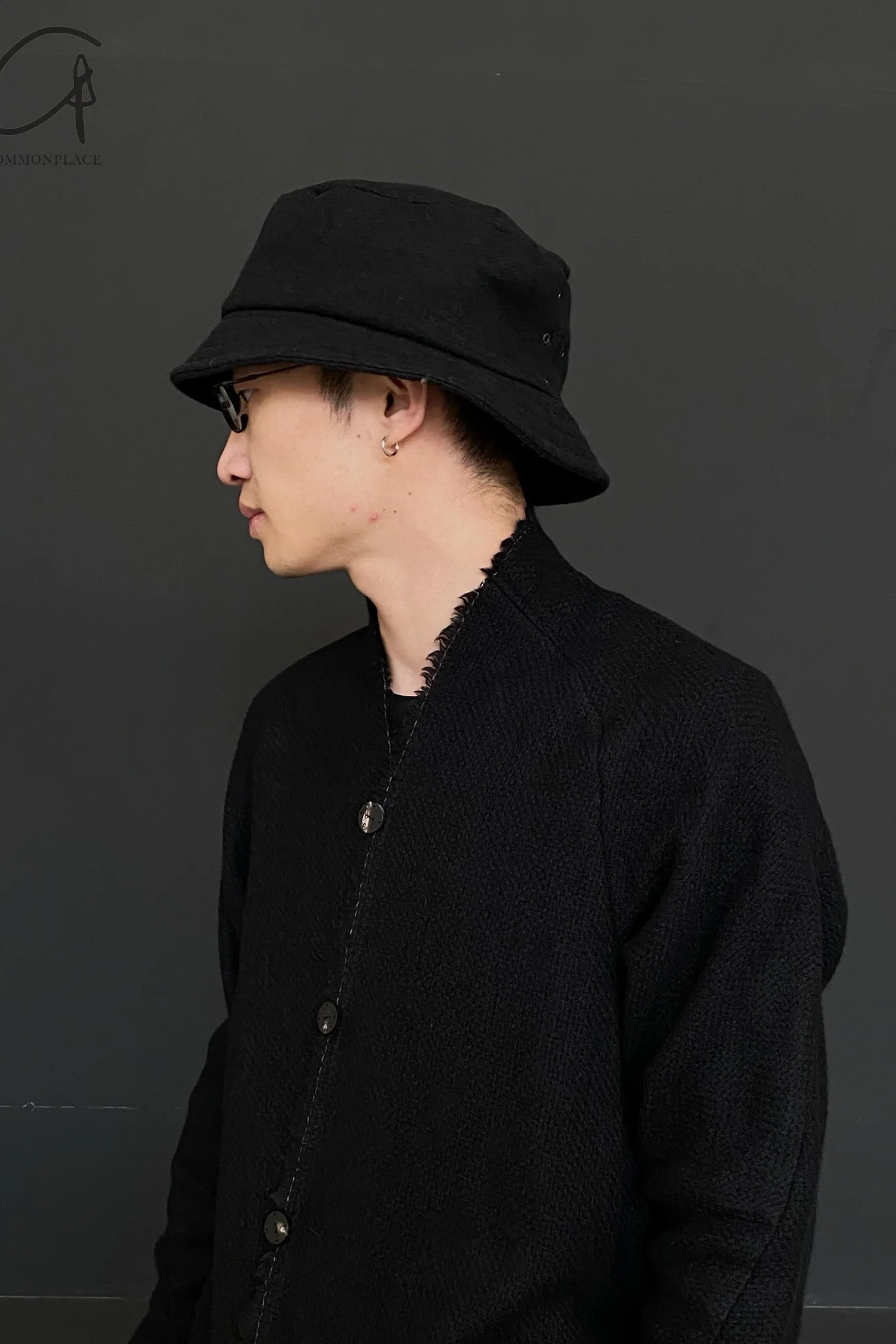 DEVOA Cashmere Linen Cap DC-AFH Black - Image 5