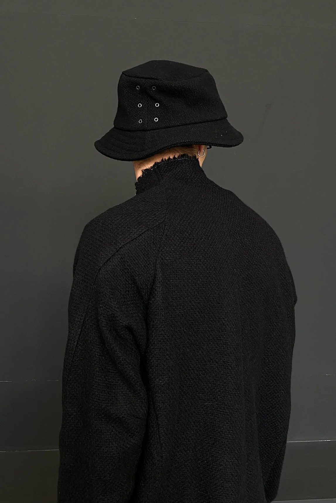 DEVOA Cashmere Linen Cap DC-AFH Black - Image 6