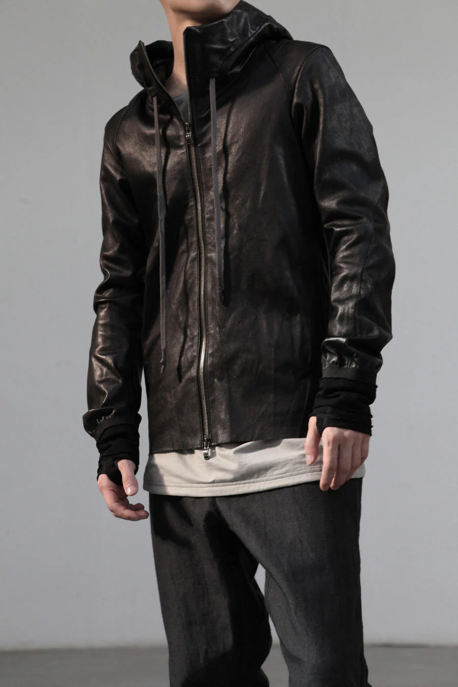 Devoa deer leather jacket FJA-ESD black - Image 2