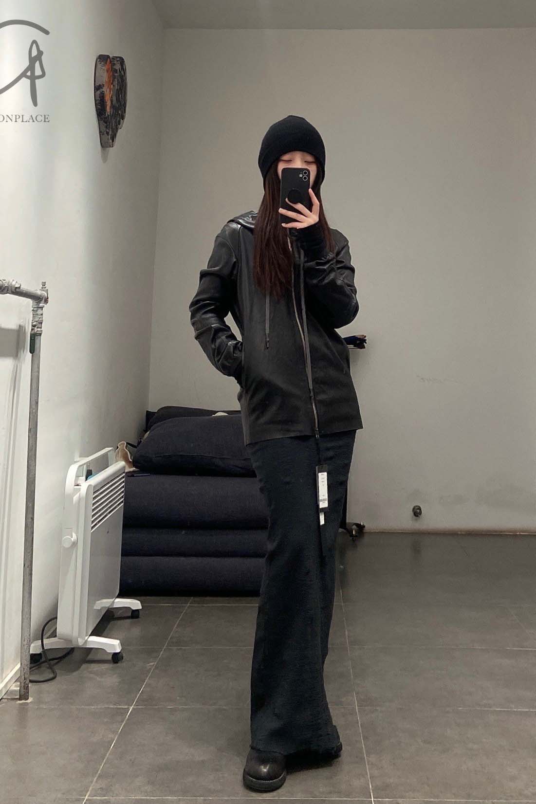 Devoa deer leather jacket FJA-ESD black - Image 20