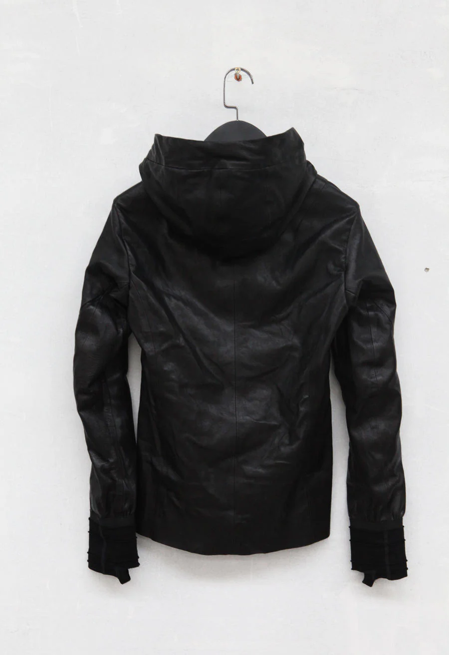 Devoa deer leather jacket FJA-ESD black - Image 6