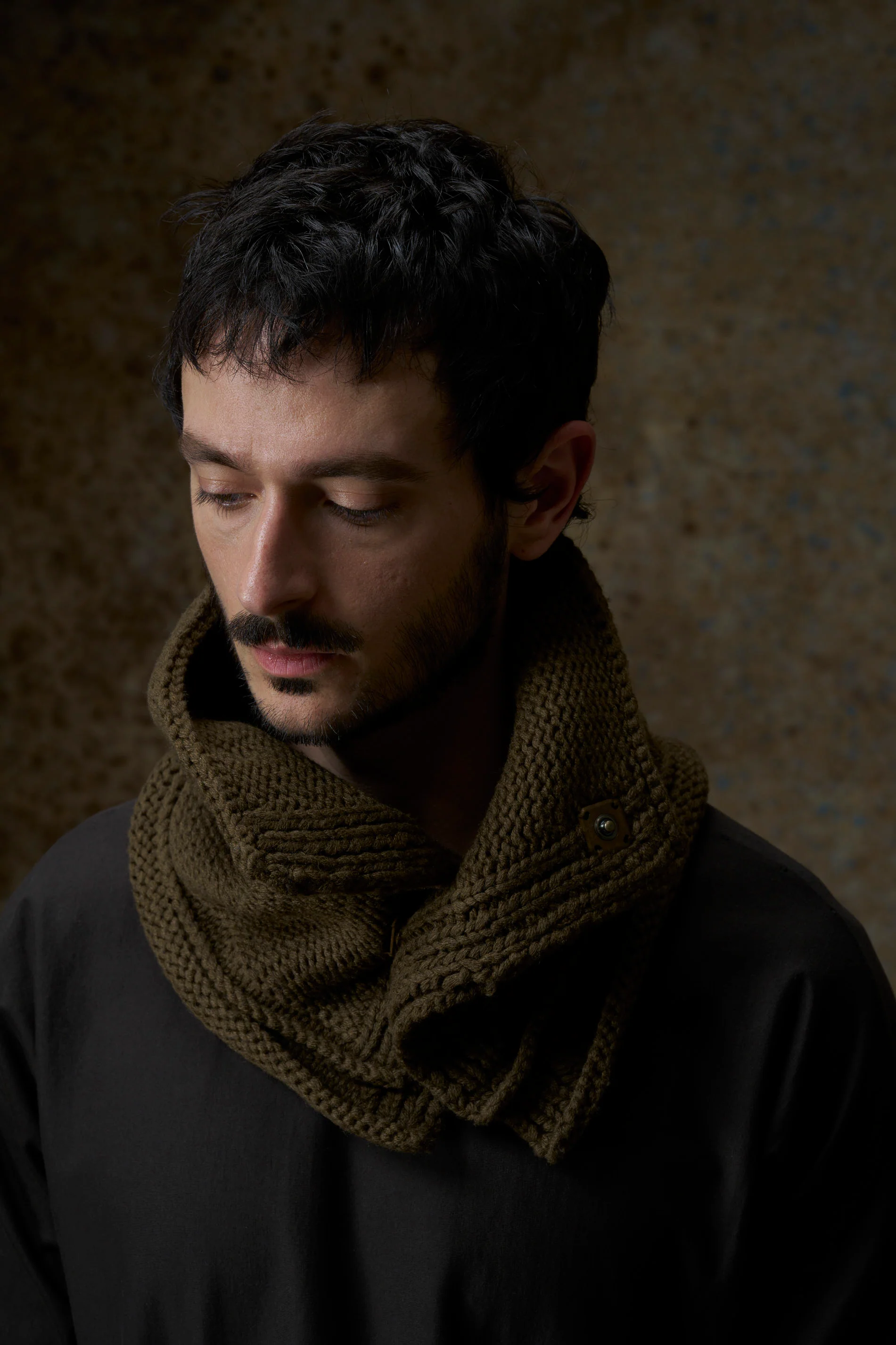 DEVOA Fall/Winter 2025 Collection: Knit Neck Scarf/Wrap (DVA-AC-NPCP-KHAKI) - Image 6