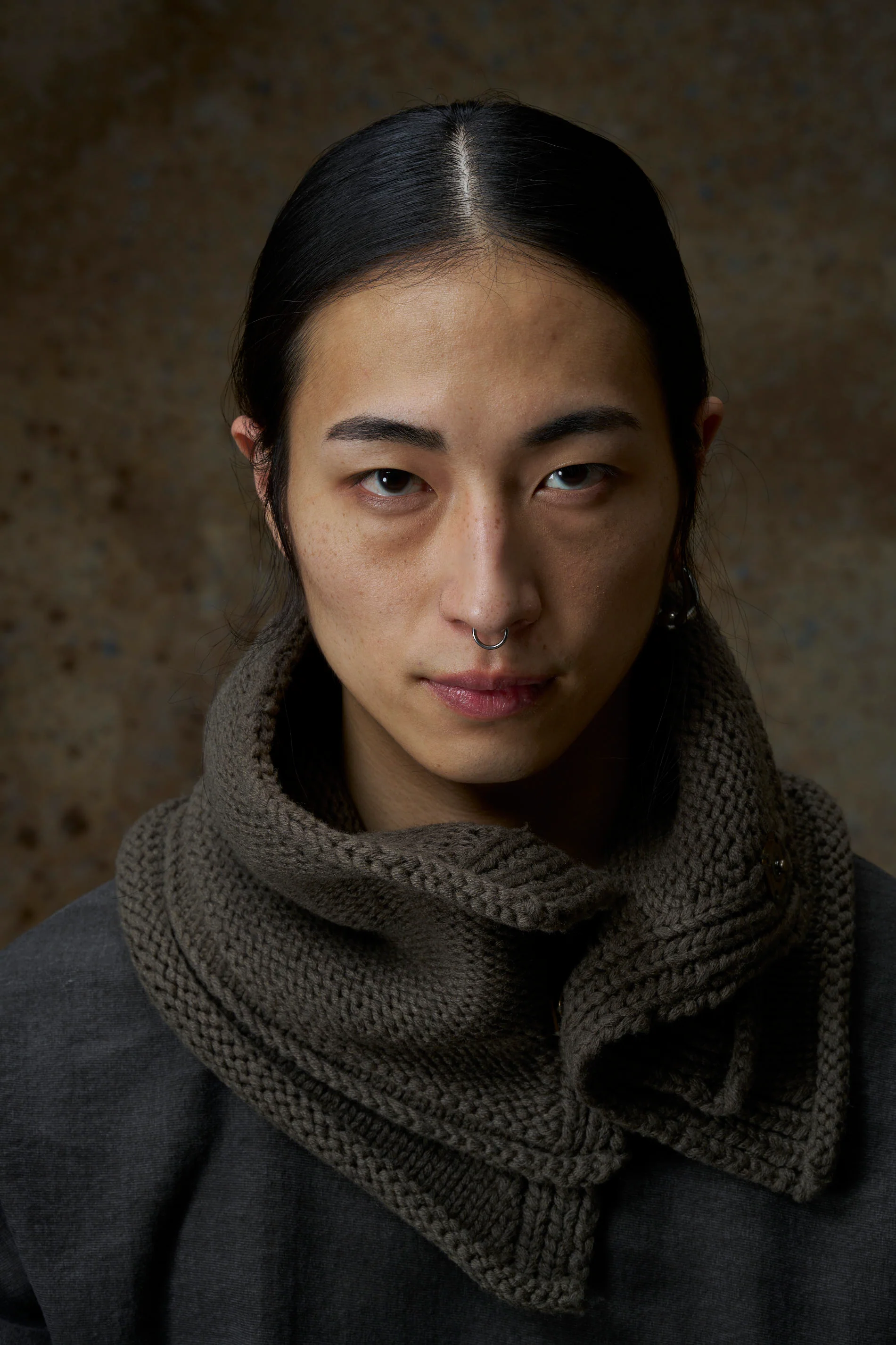 DEVOA Fall/Winter 2025 Knit Neck Scarf/Wrap (DVA-AC-NPCP-BEIGE GRAY) - Image 5