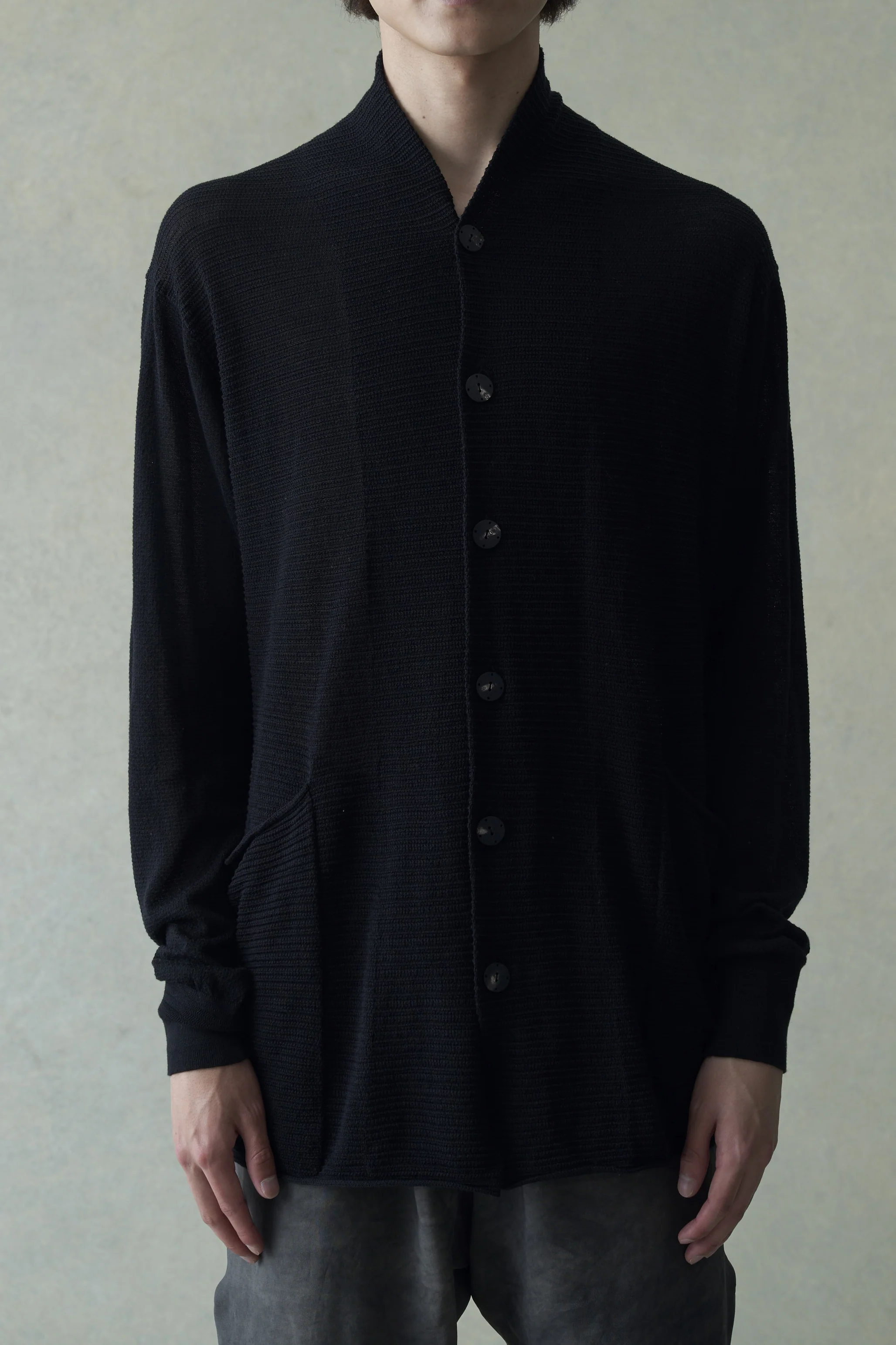 DEVOA knitted buttoned cardigan SKB-SCLC black