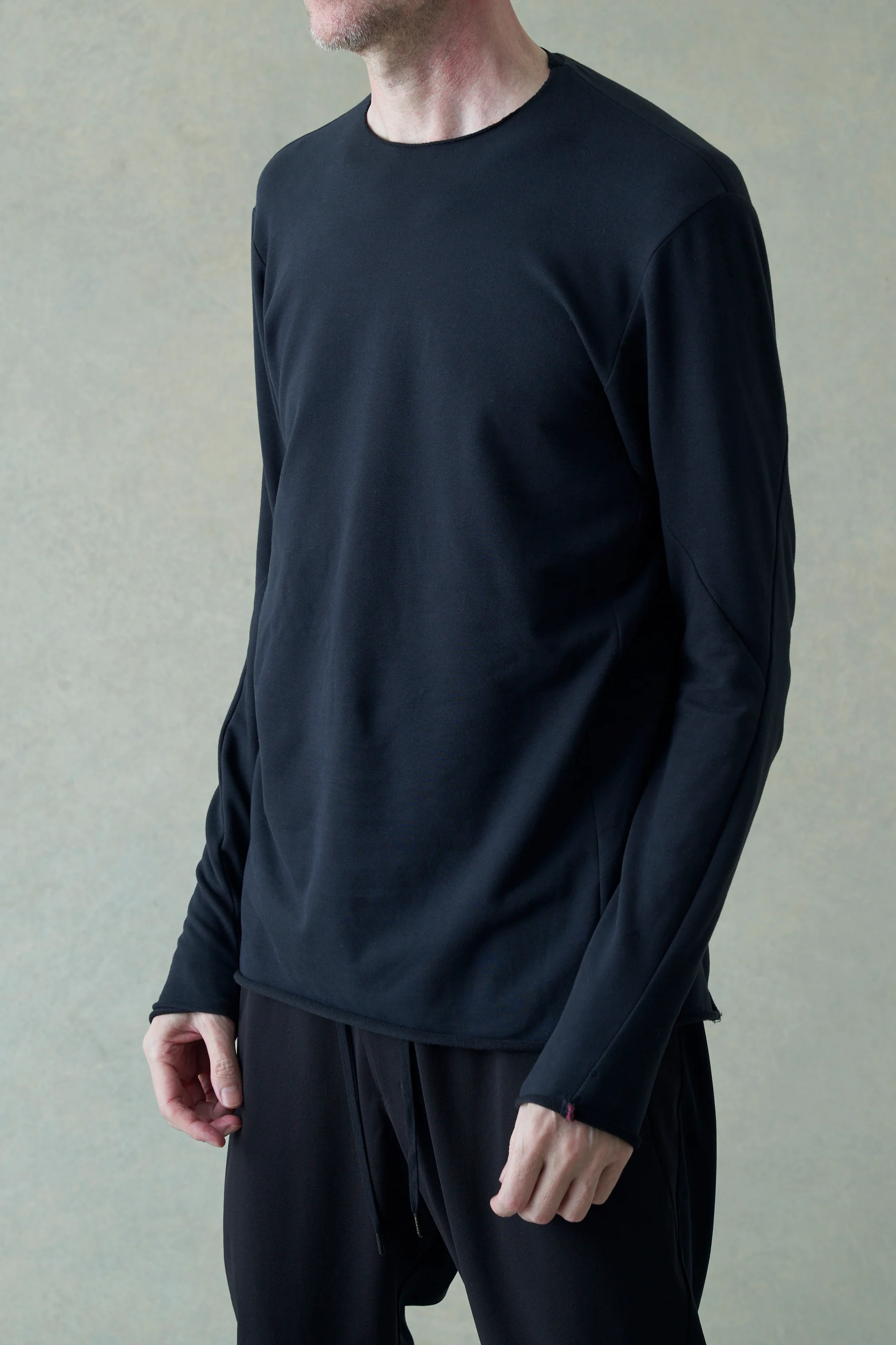 DEVOA knitted long-sleeved T-shirt CSE-3SU3 black - Image 2
