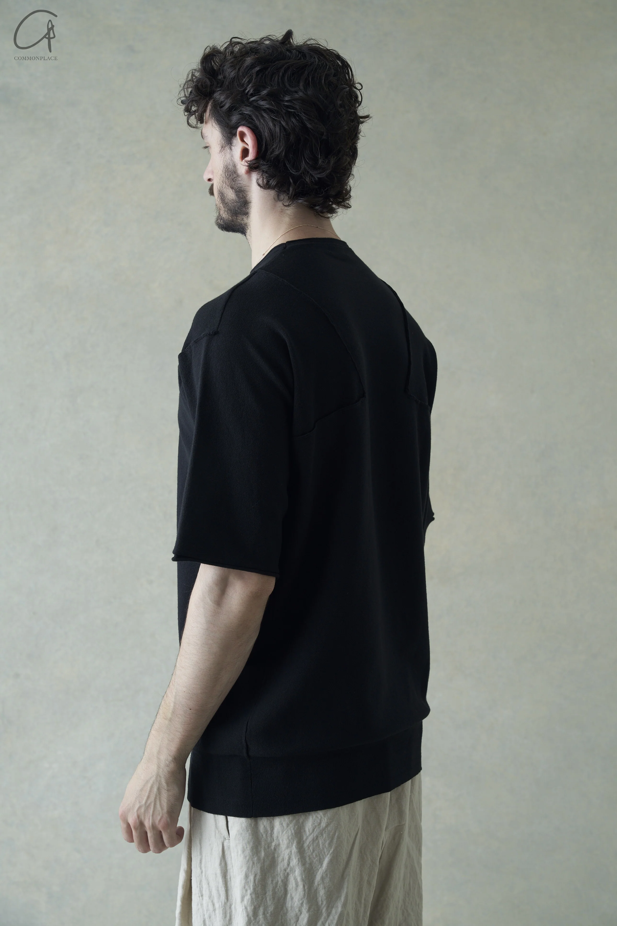 DEVOA knitted round neck T-shirt DVA-SKC-HPC1-HEI black - Image 3