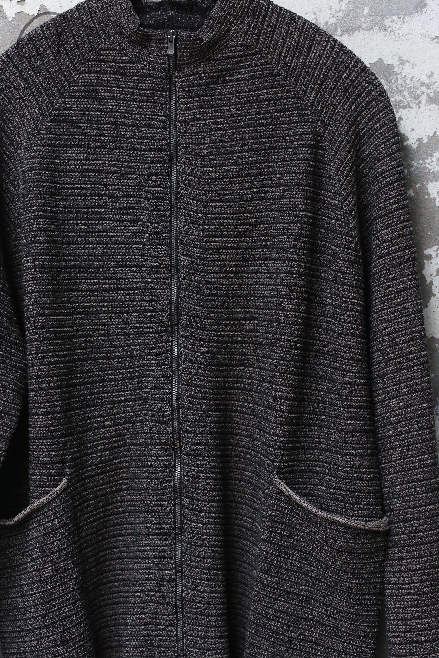 DEVOA pure cotton knitted zipper jacket DVA-SKD-TCSC-HEI black - Image 6