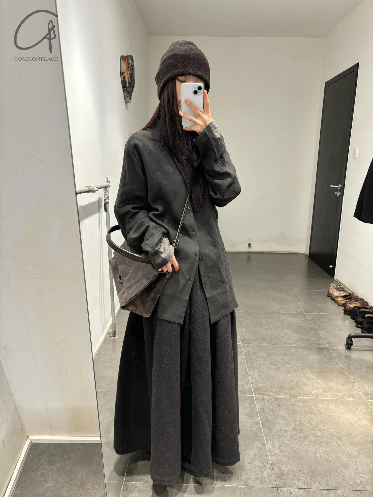 Devoa Shirt, Made in Japan, DVA-SHE-FNKH-MT, Charcoal - Image 9