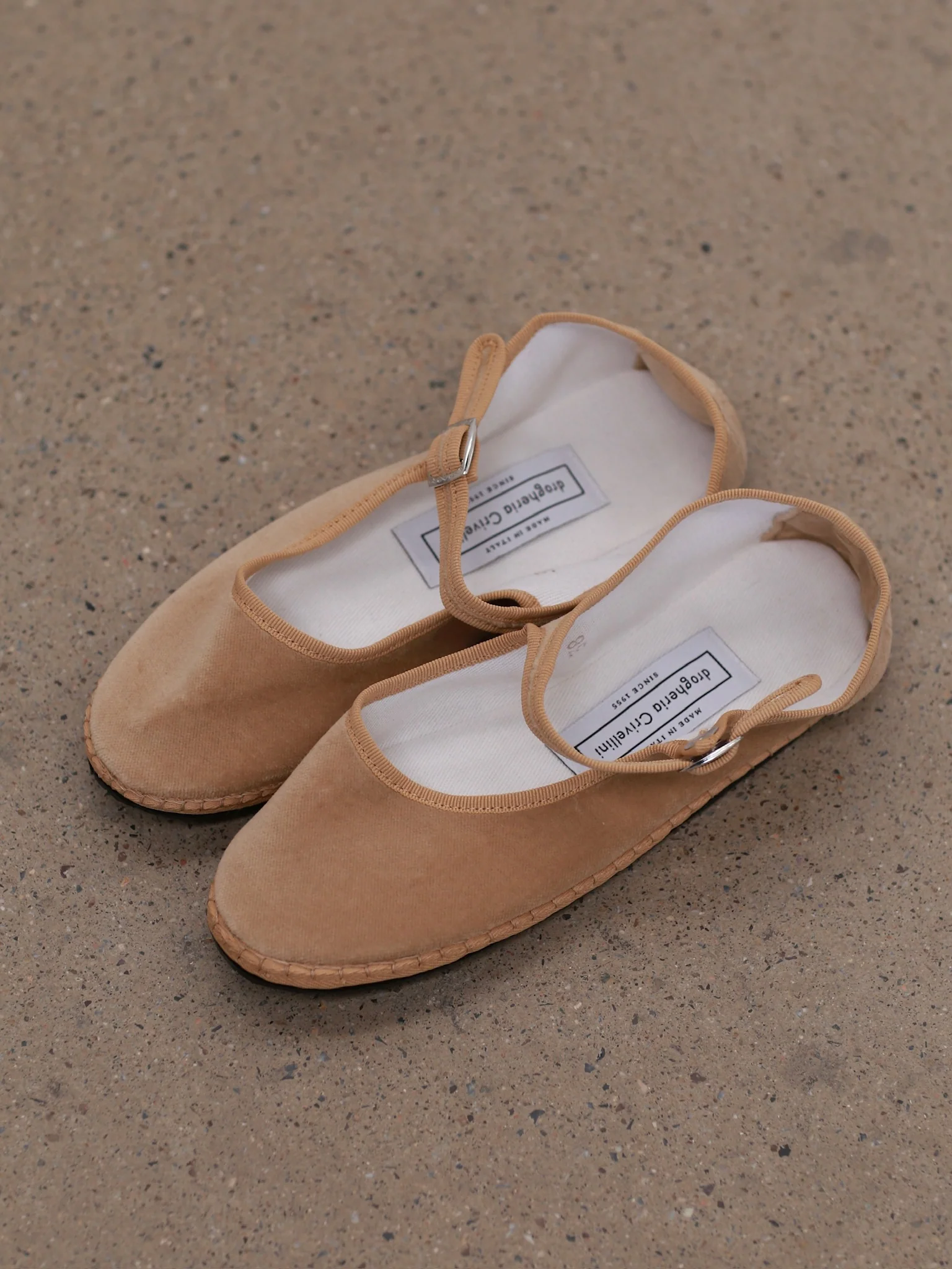 Drogheria Crivellini Le PAPUSSE Mary Jane Velvet Shoes DC-MJPJ VE OO BEX-MH Beige - Image 2
