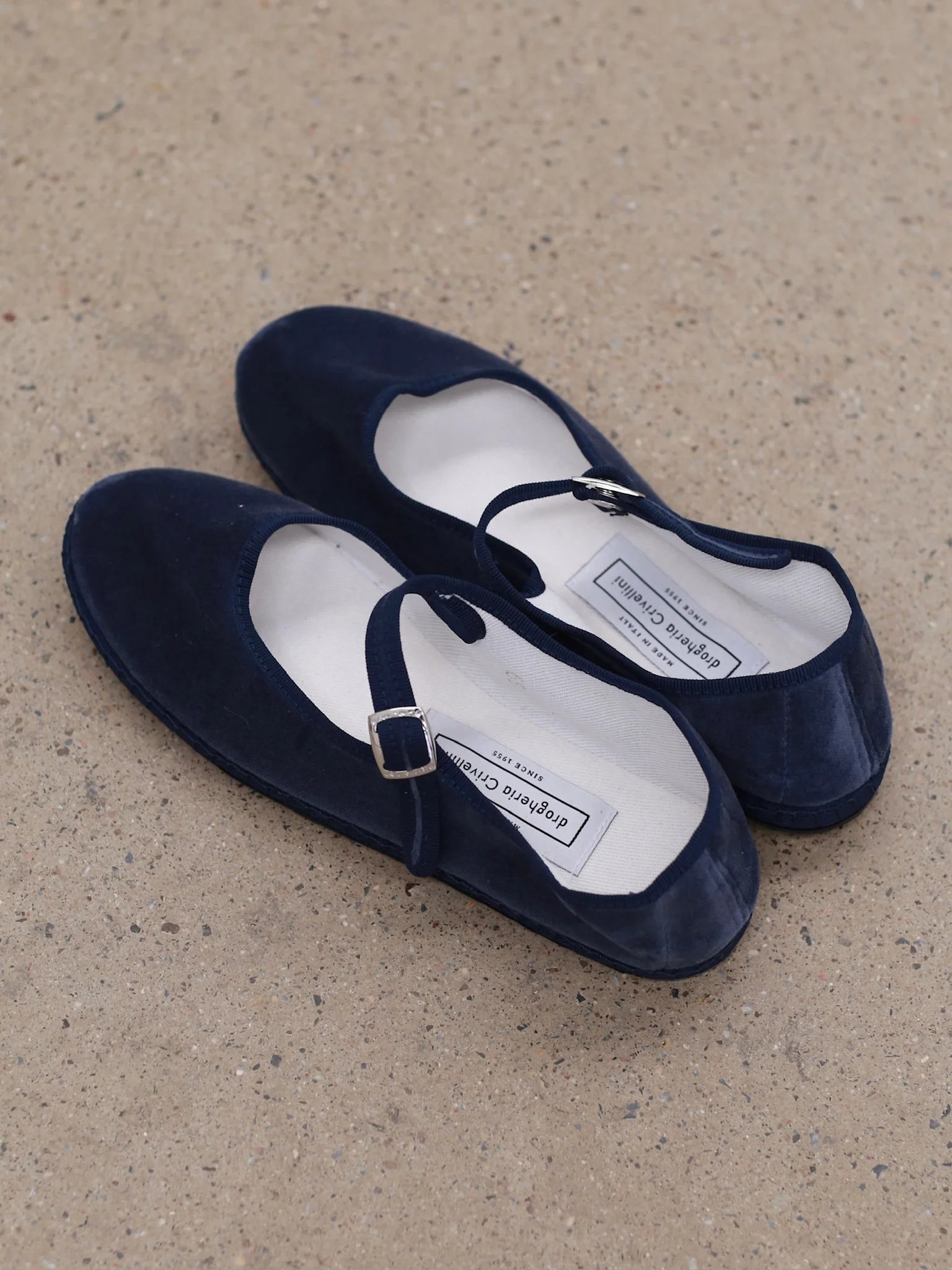 Drogheria Crivellini Le PAPUSSE Mary Jane Velvet Shoes DC-MJPJ VE OO DEX-NZB Denim - Image 3