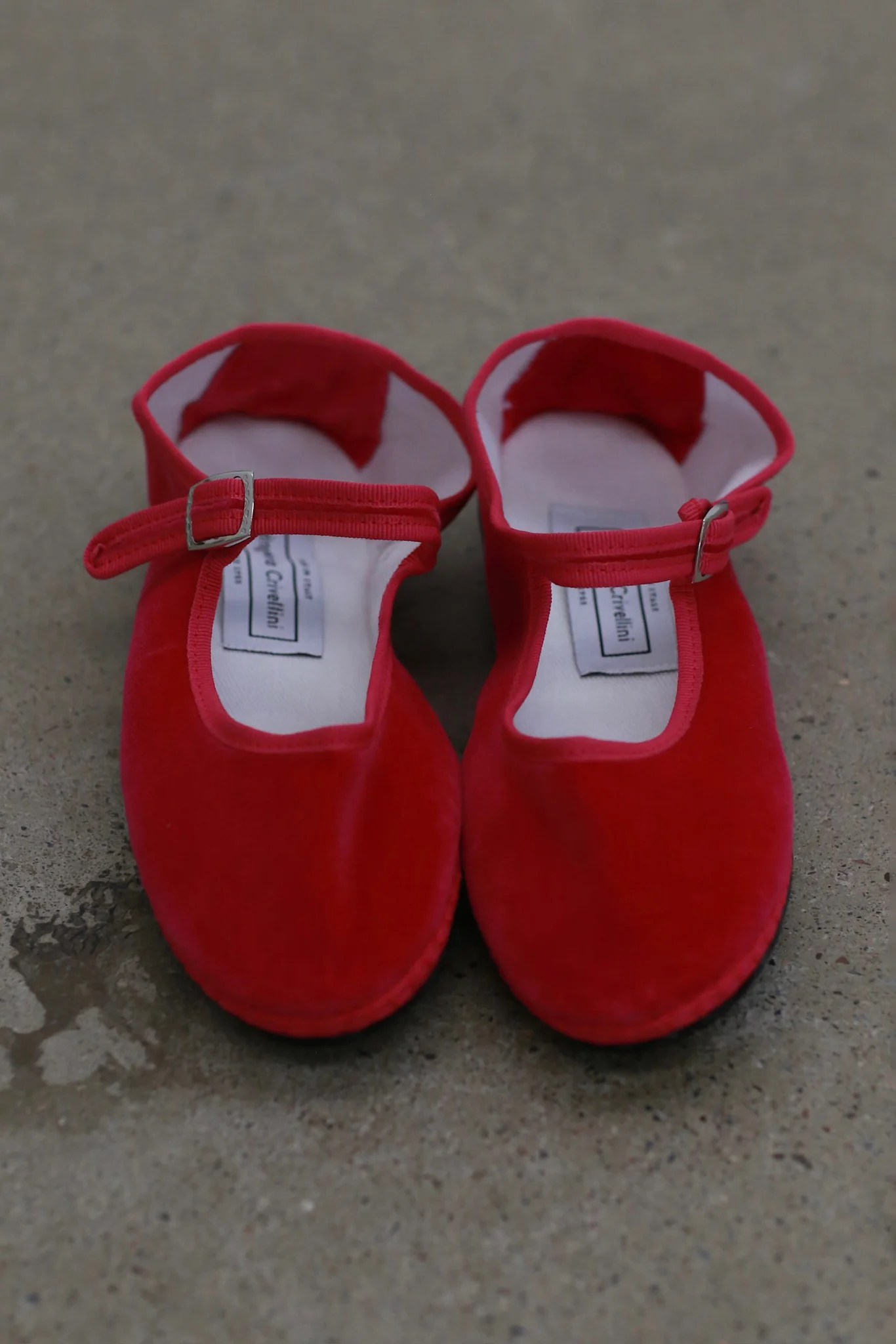 Drogheria Crivellini Le PAPUSSE Mary Jane Velvet Shoes DC-MJPJ VE OO FUX-ZH FUCSIA Purple-Red